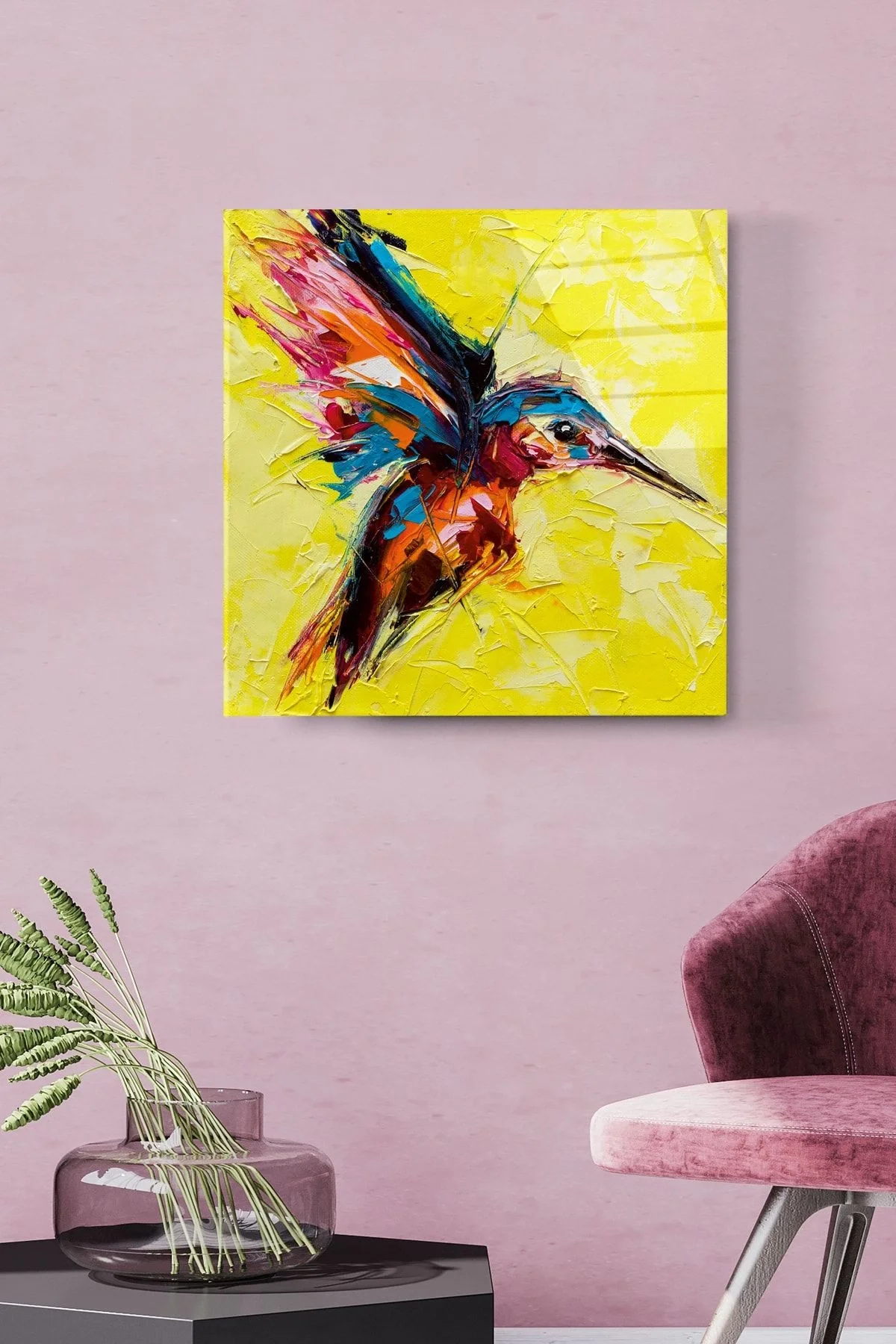 Hummingbird Glass Painting