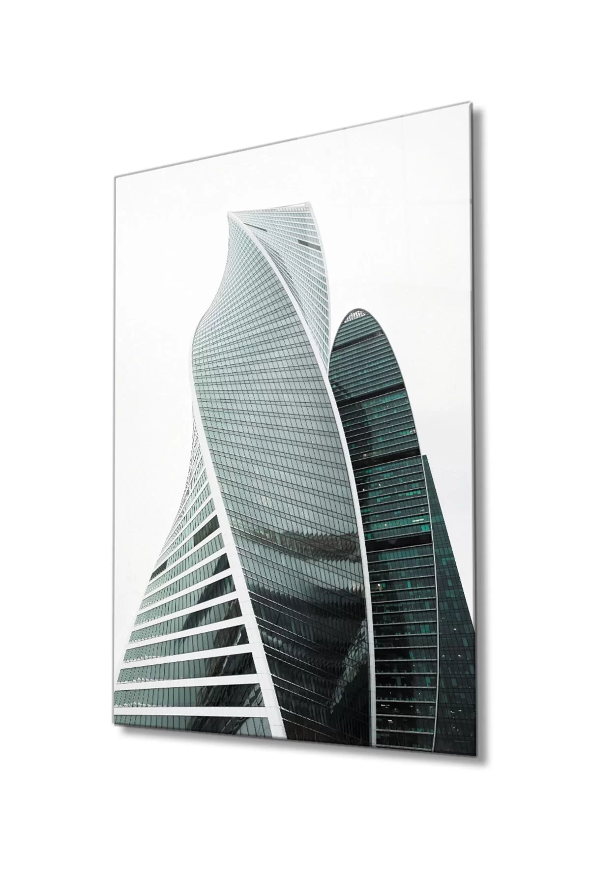 Black White Glass Covered Geometric Building, , 4mm Durable Glass