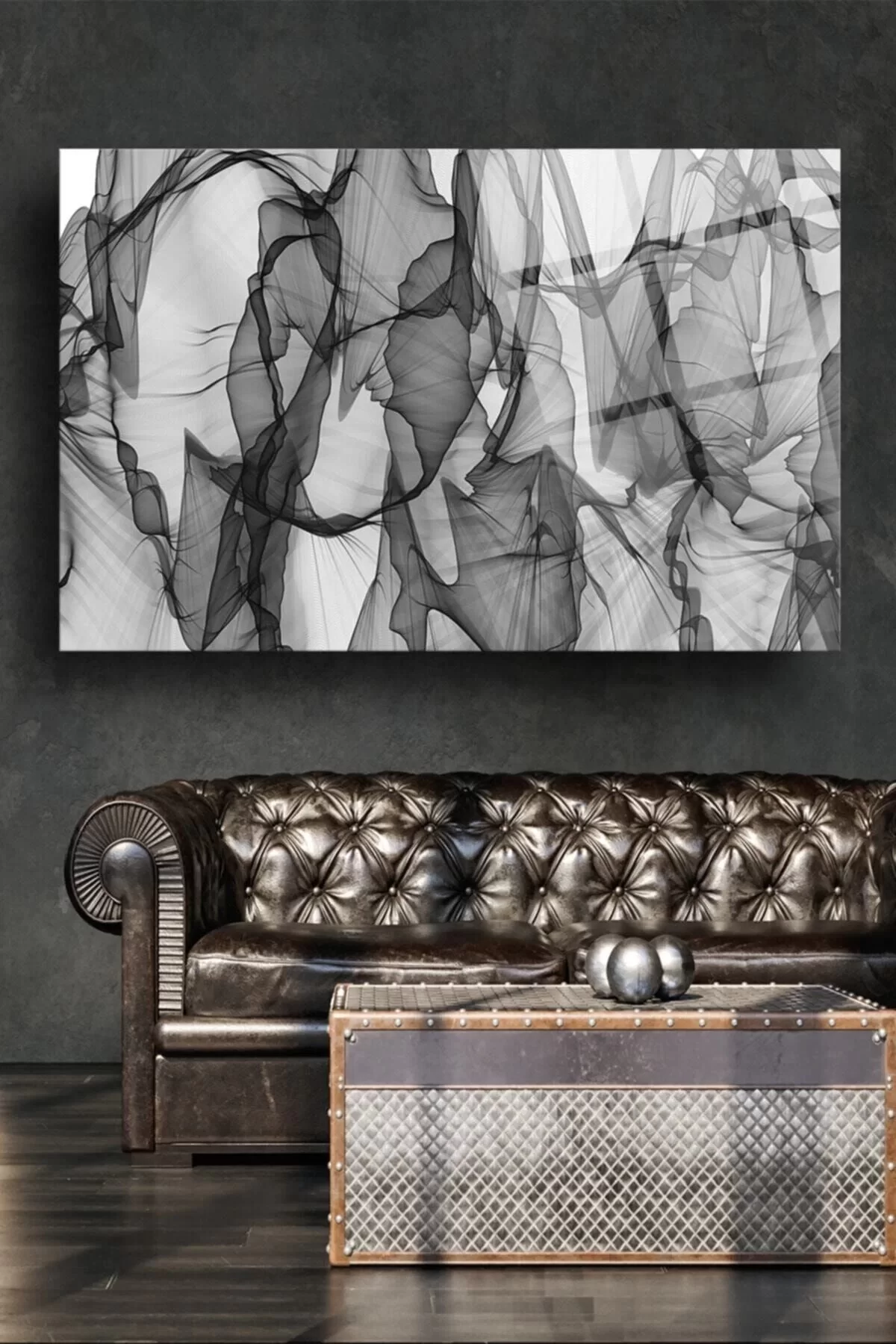 Black and White Glass Painting, Wall Decoration