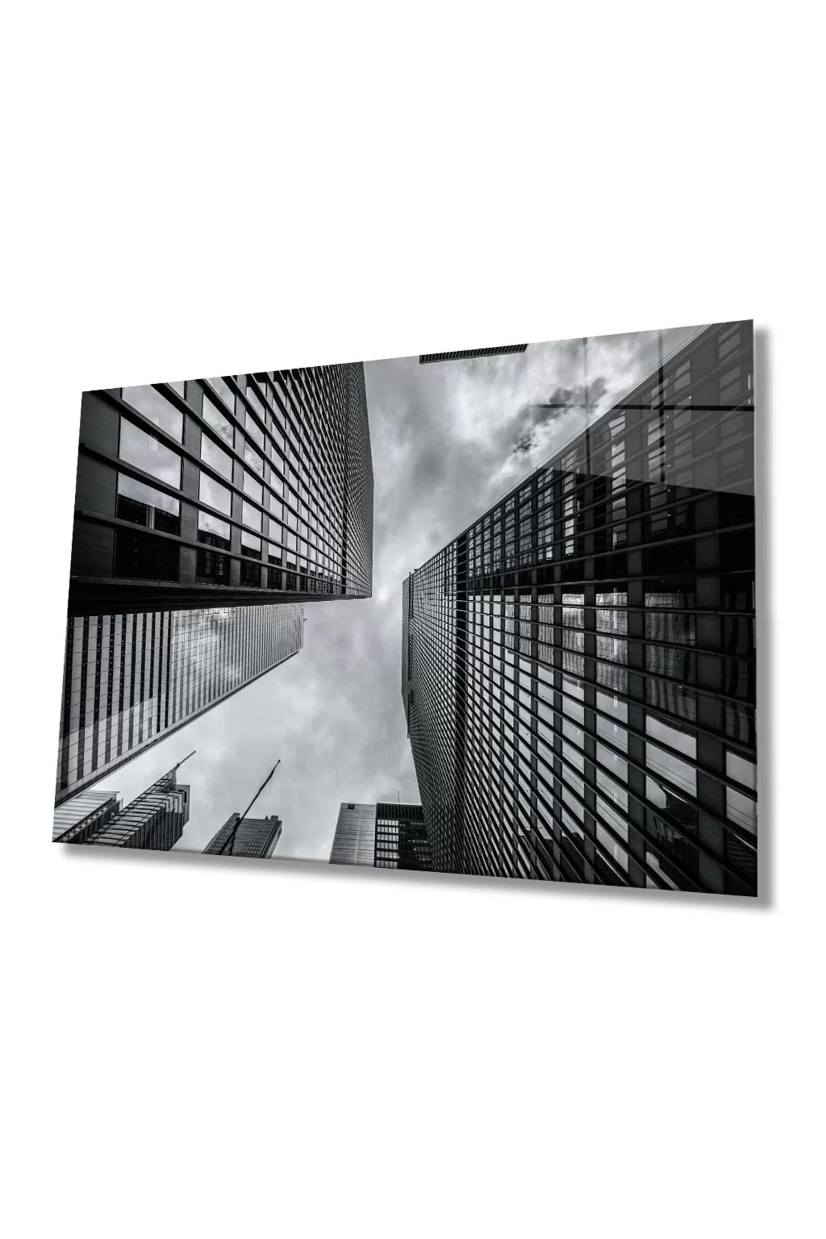 Black and White Geometric Glass Painting, Home and Office Wall Decoration