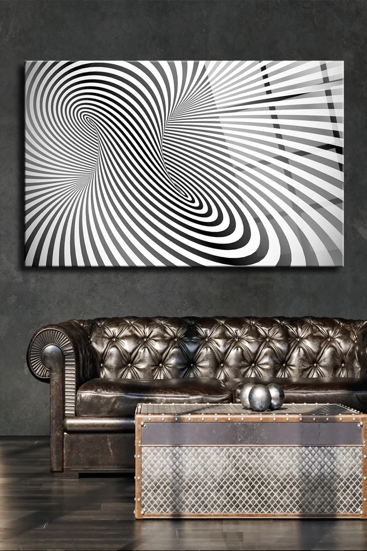 Black and White Hypnosis Glass Painting, Wall Decoration Products