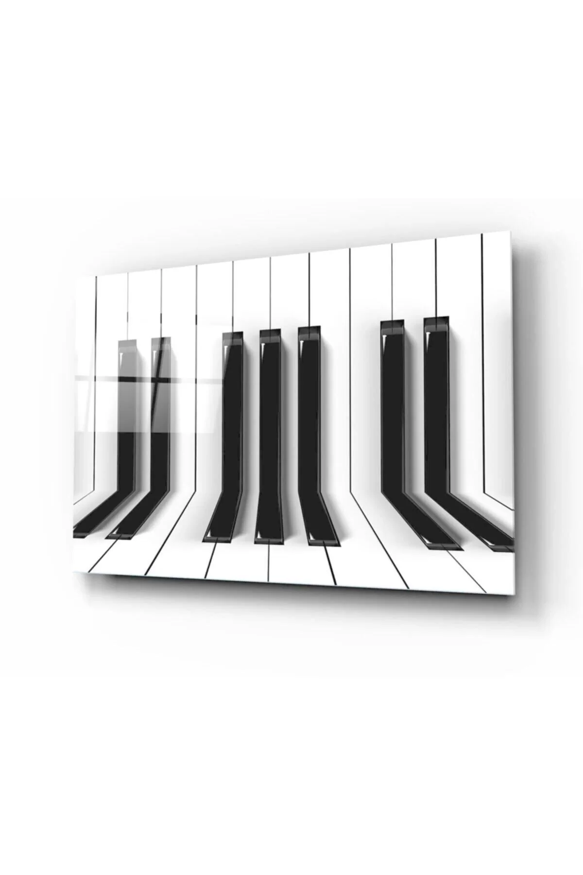 Black and White Piano Glass Painting