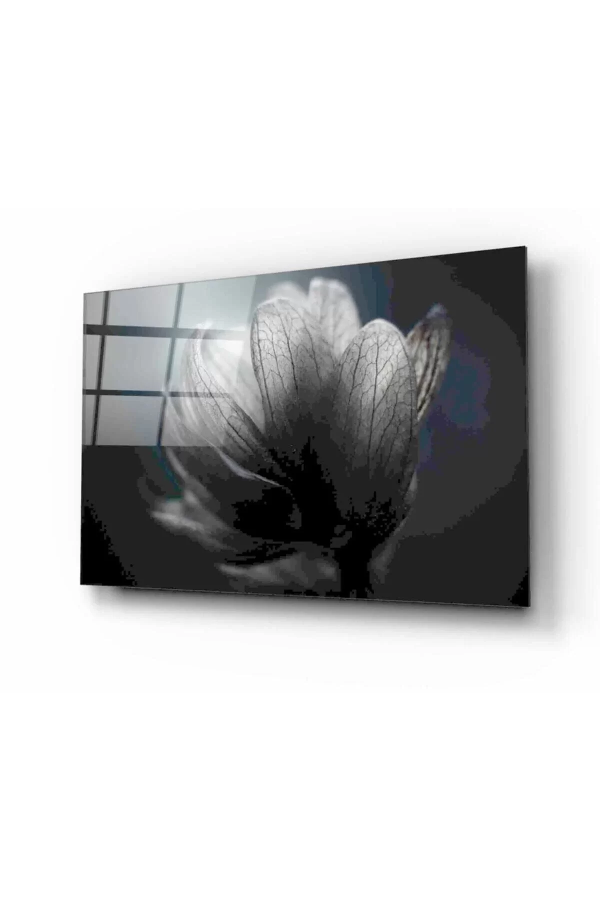 Black Flower Glass Table