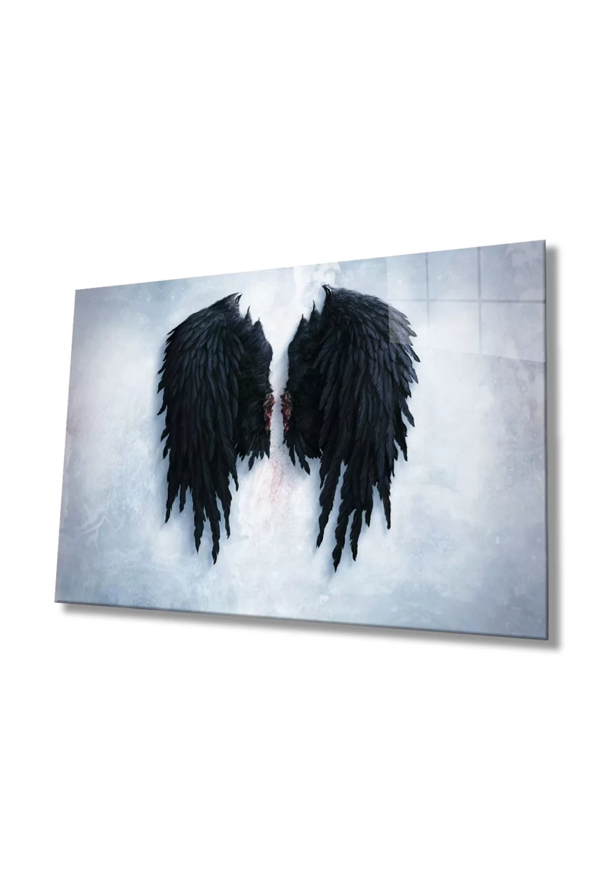 Black Wings Glass Painting