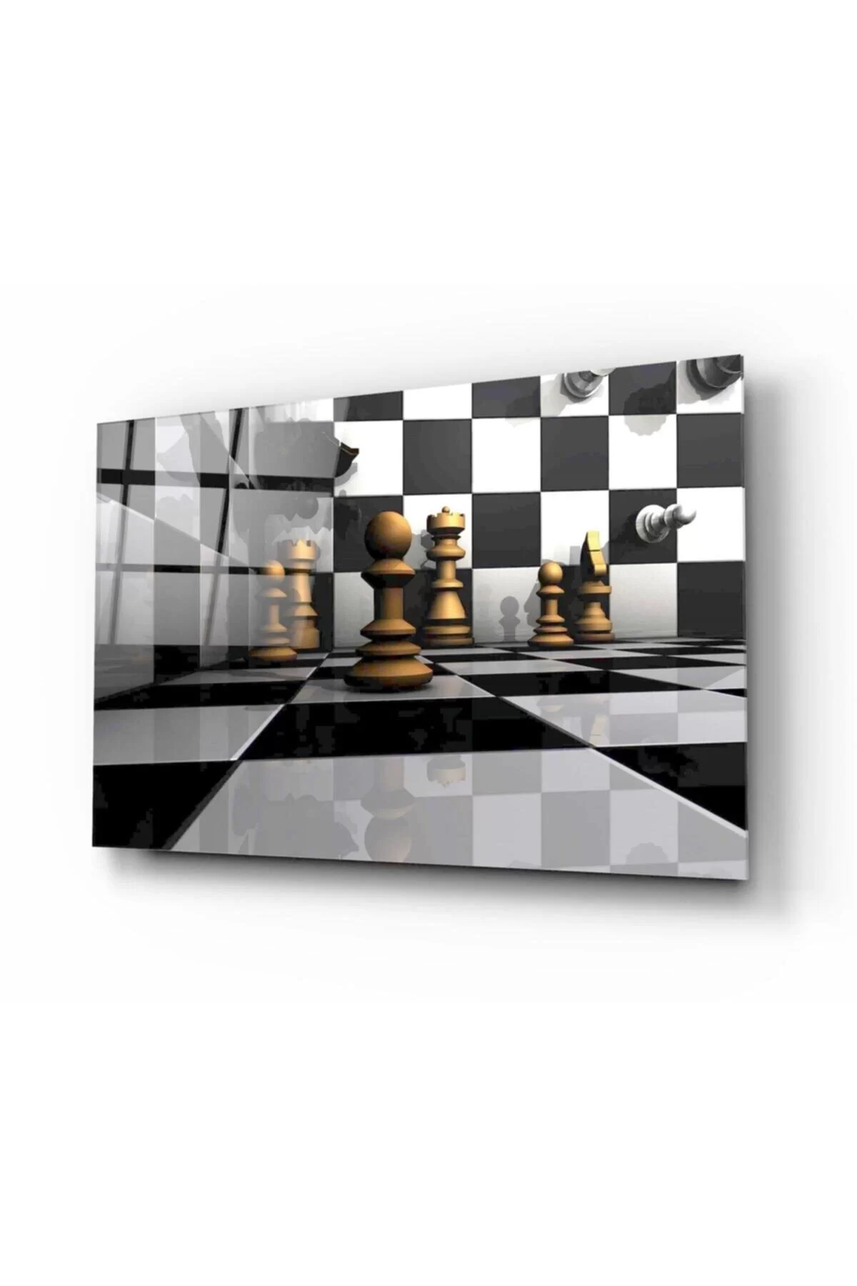 Black Chess Glass Table