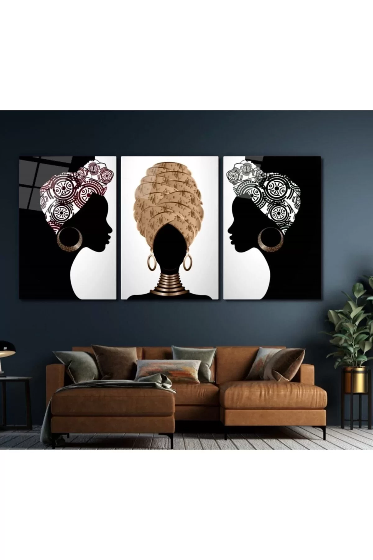 Black Women Triple Glass Painting