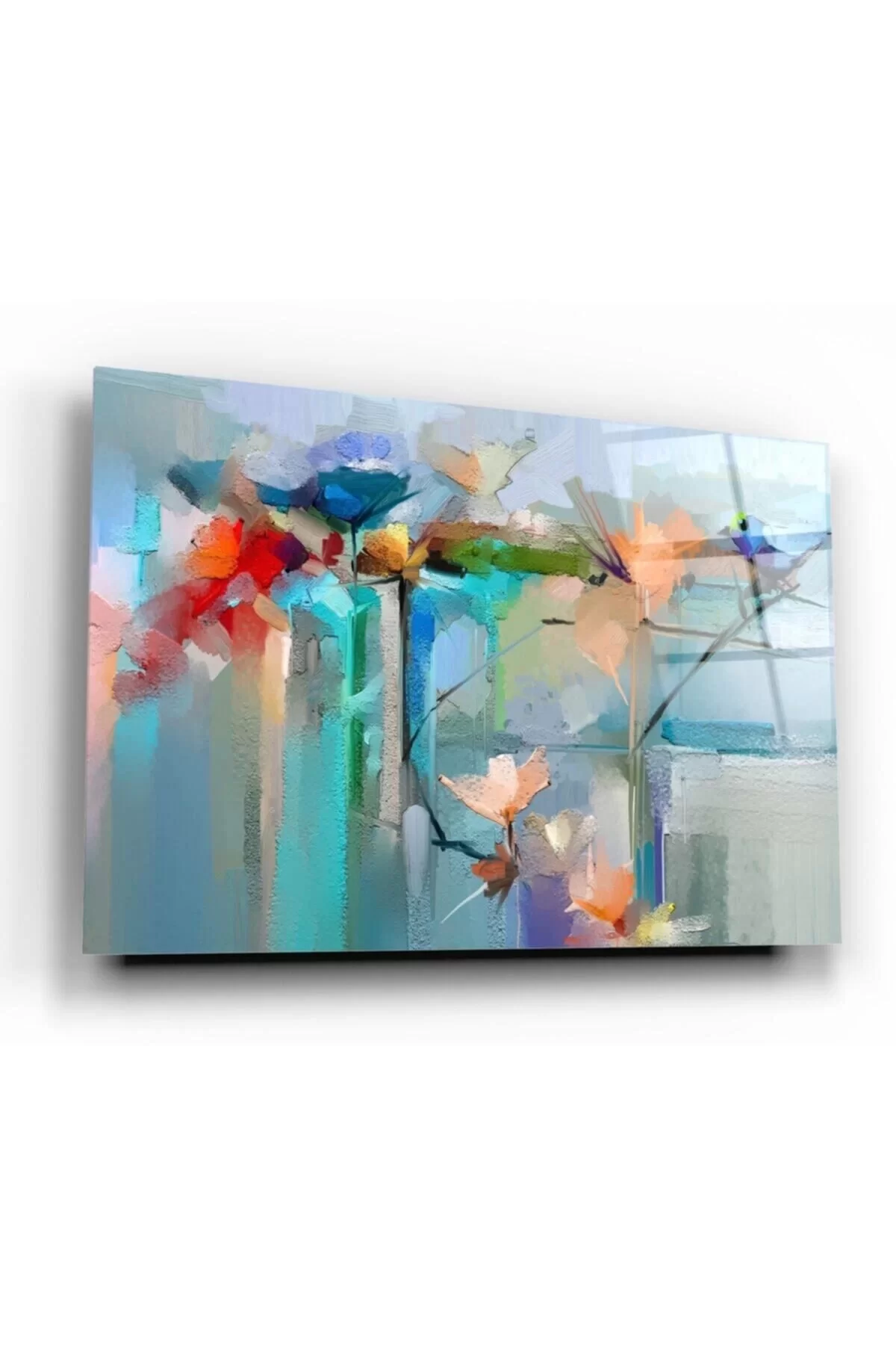 Abstract Flowers Glass Painting