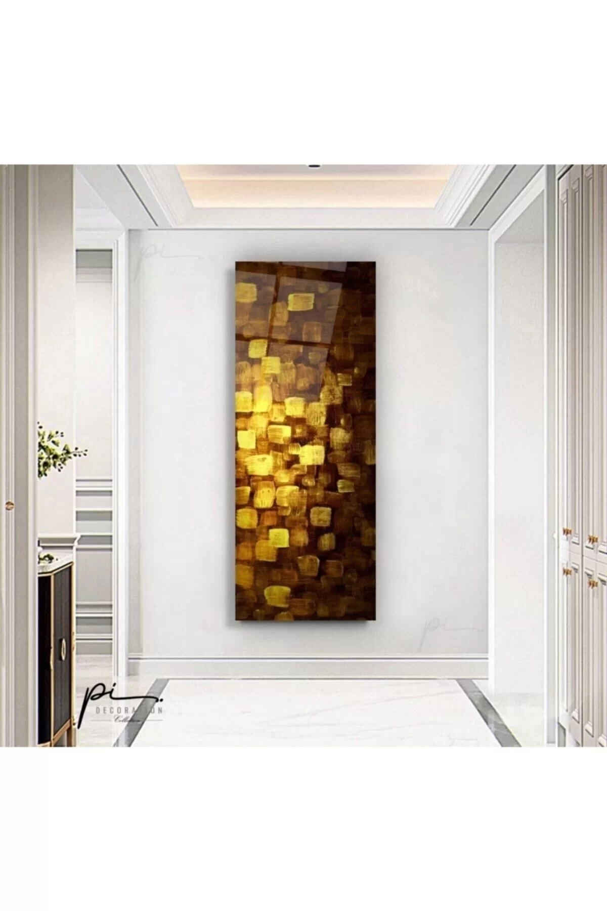 Abstract Gold Glass Painting