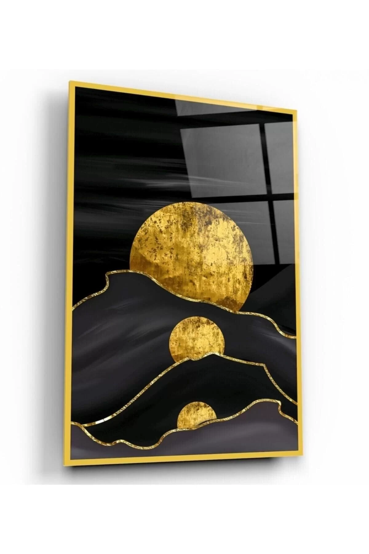 Abstract Gold Glass Painting