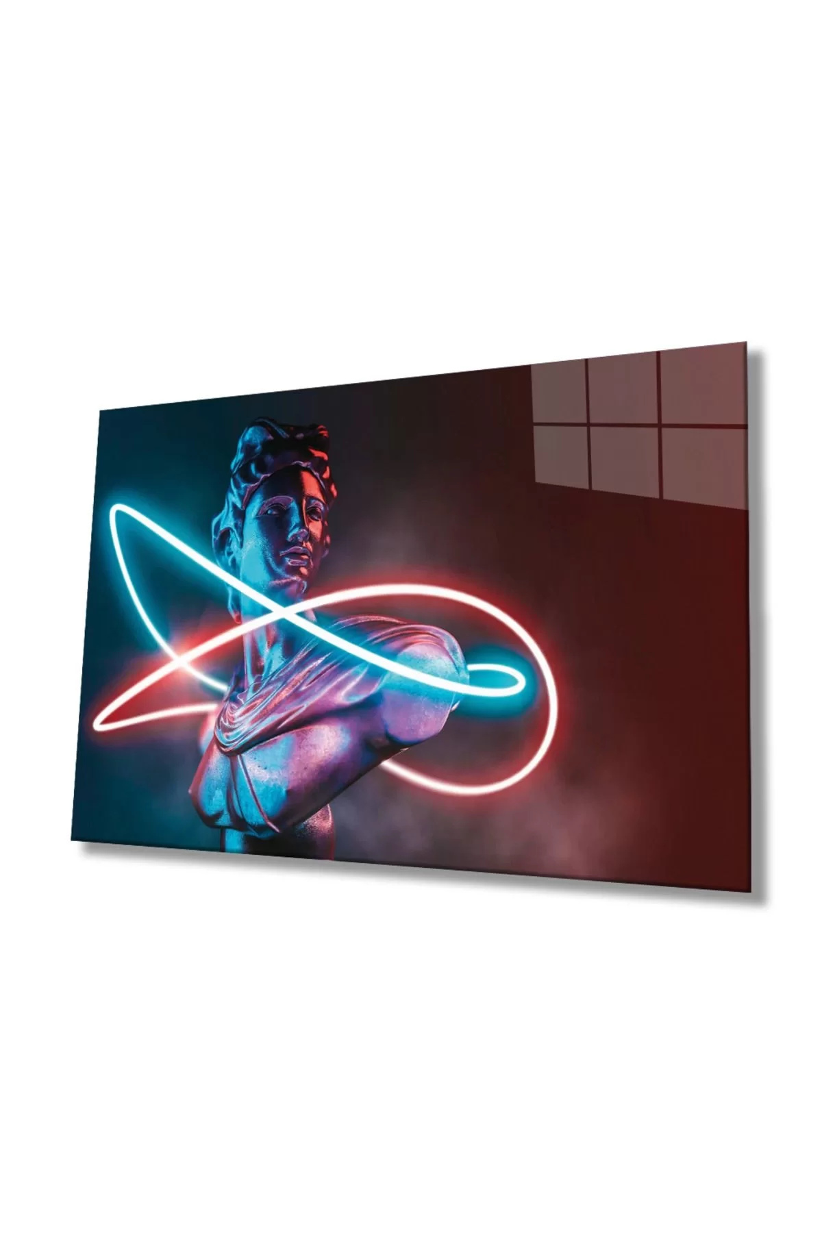 Abstract Neon Style Sculpture Glass Painting, Home And Office Wall Decoration