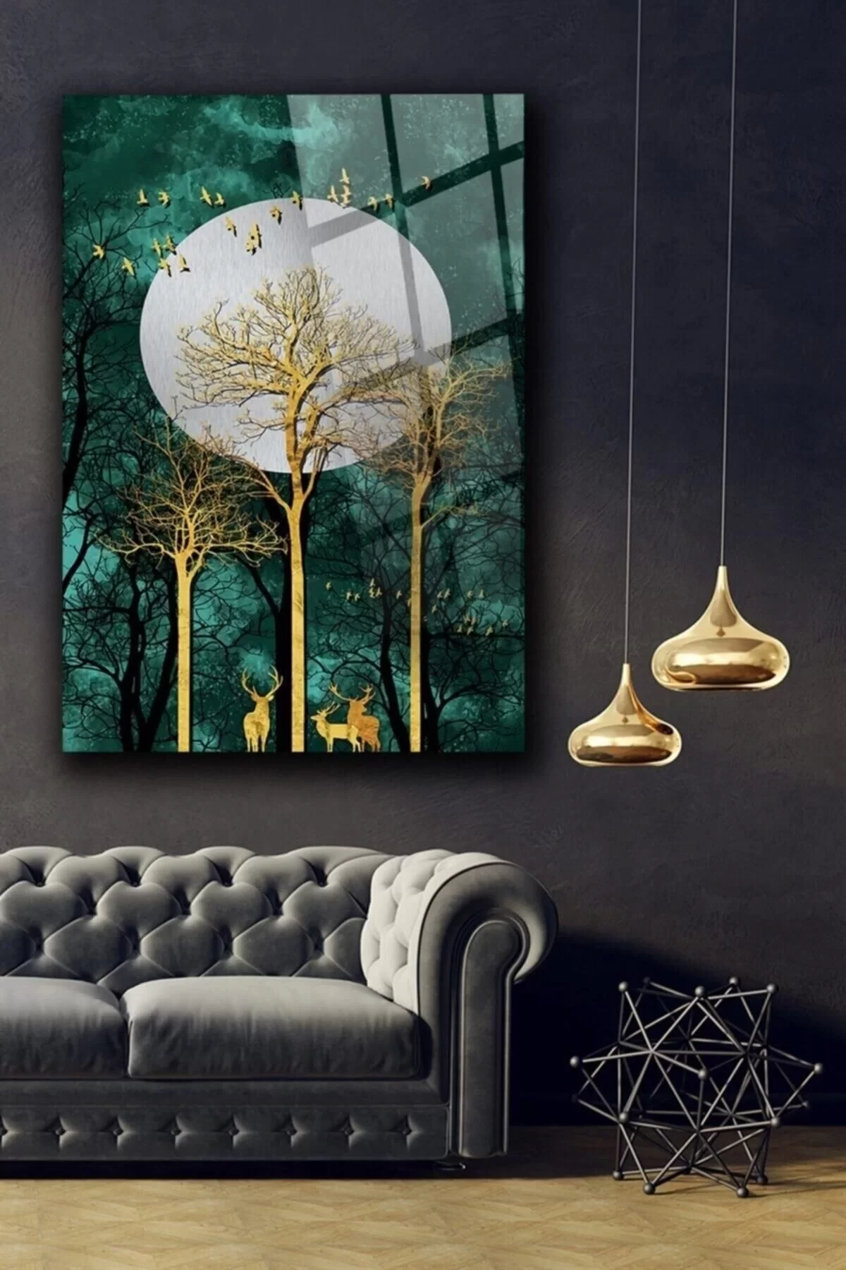 Abstract Forest Glass Painting Wall Decoration