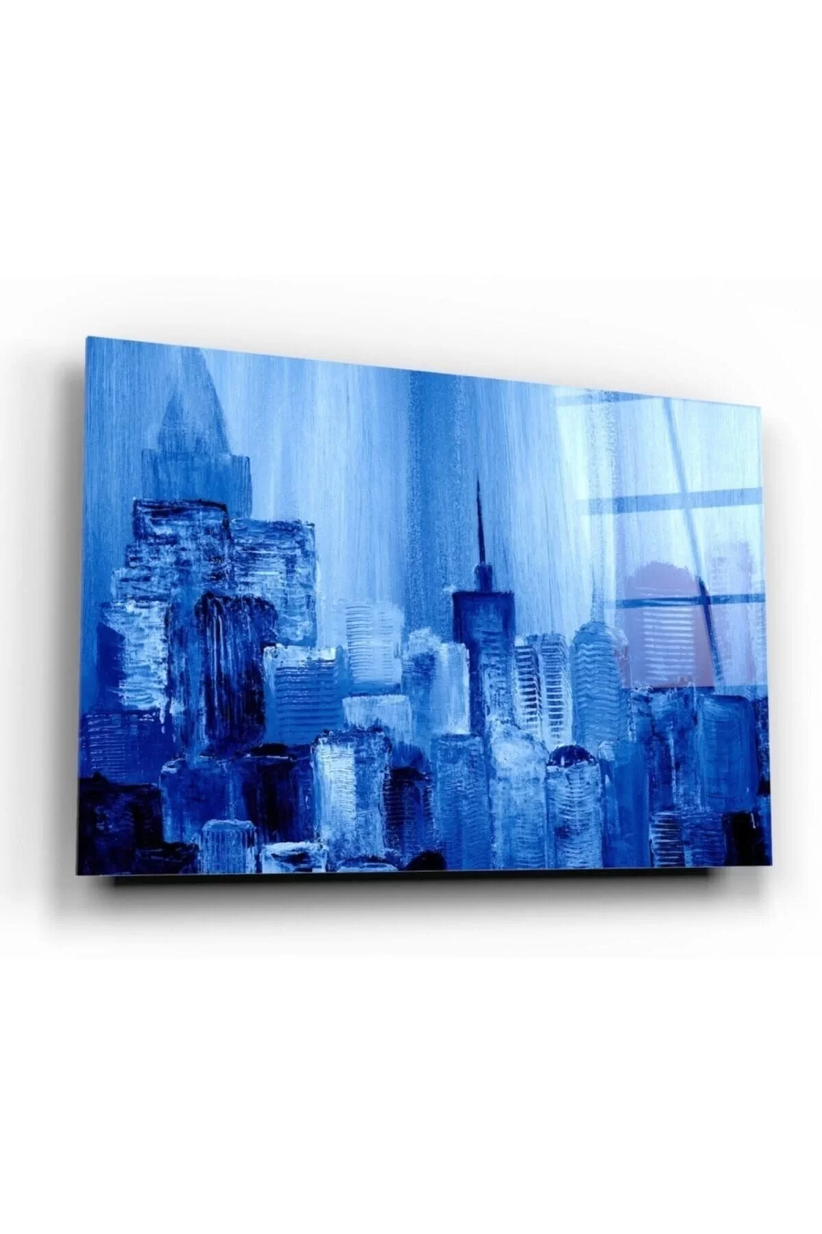 Abstract City Glass Painting