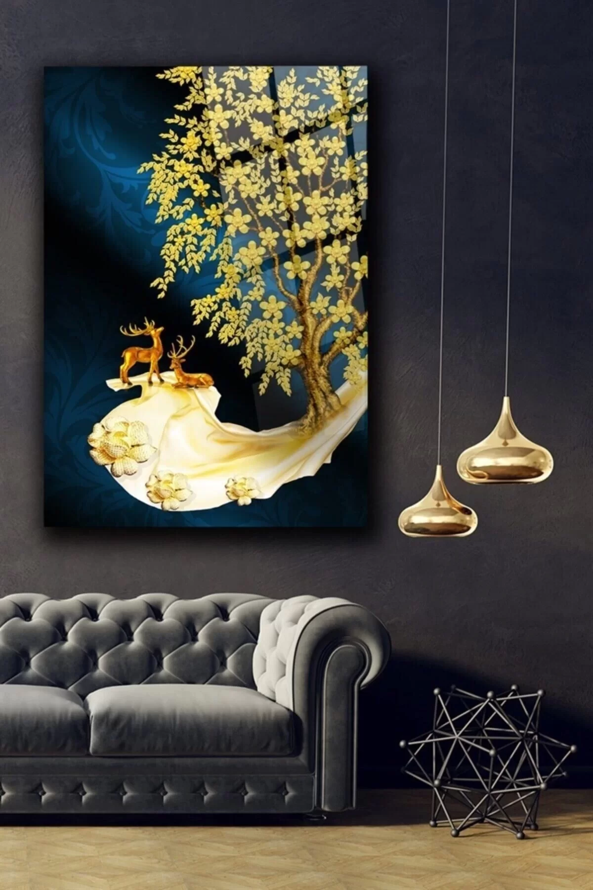 Abstract Magic Forest Glass Painting Wall Decoration