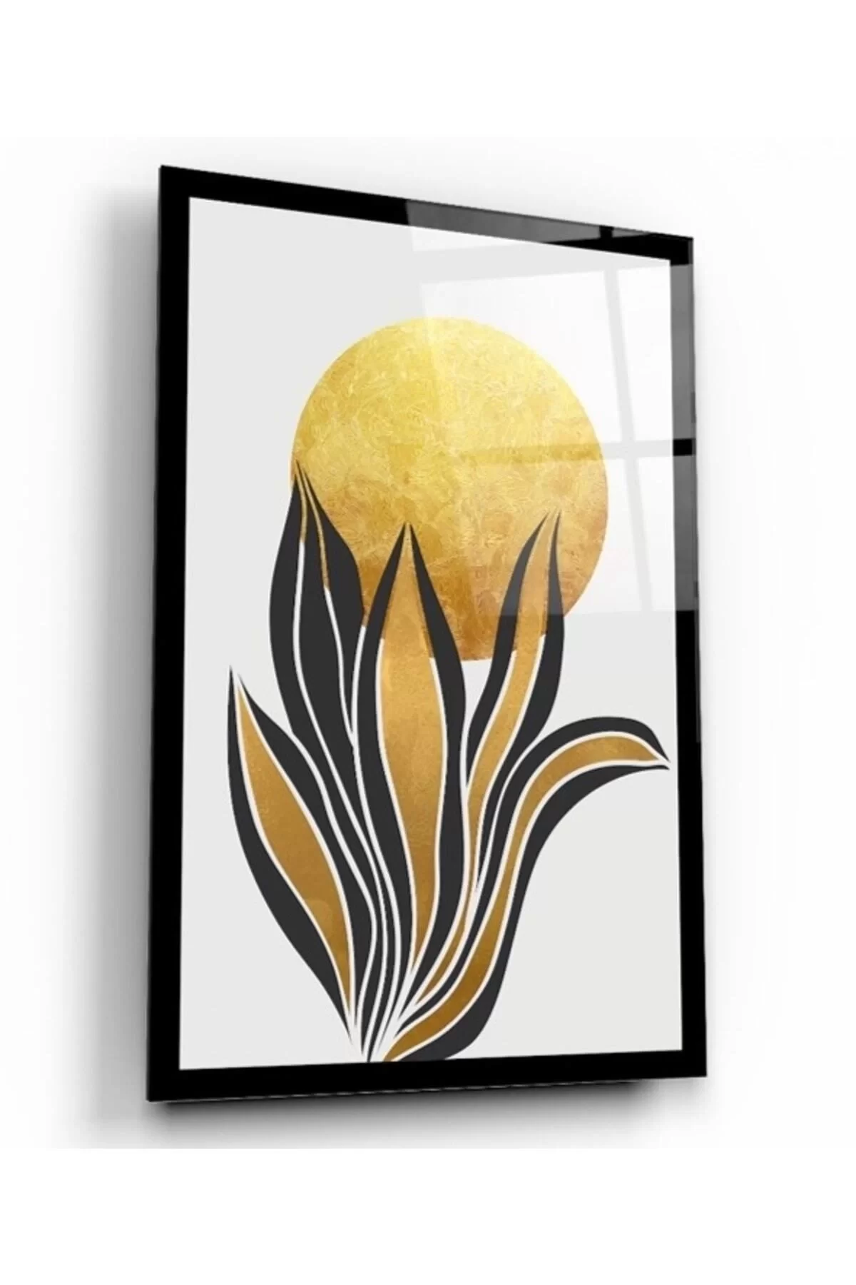 Abstract Leaves Glass Painting