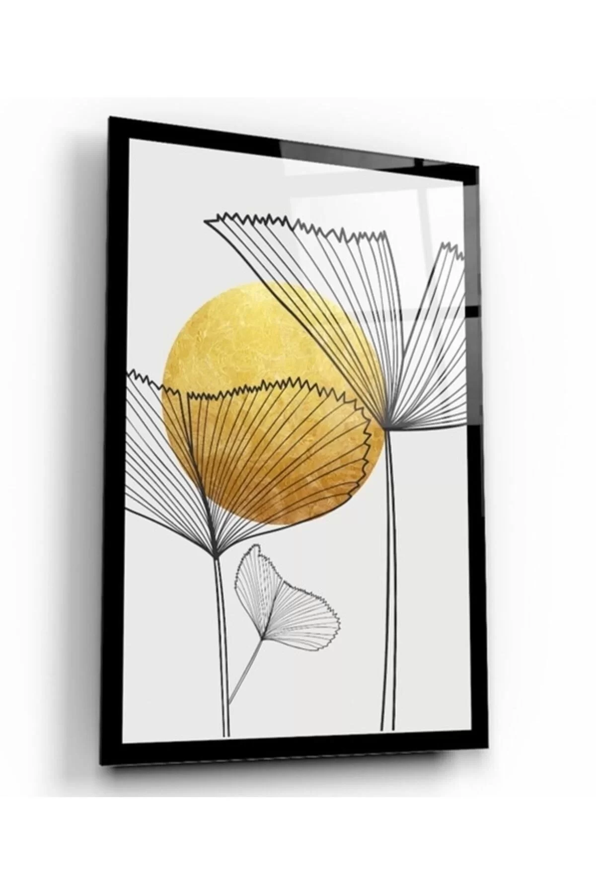 Abstract Leaves Glass Painting