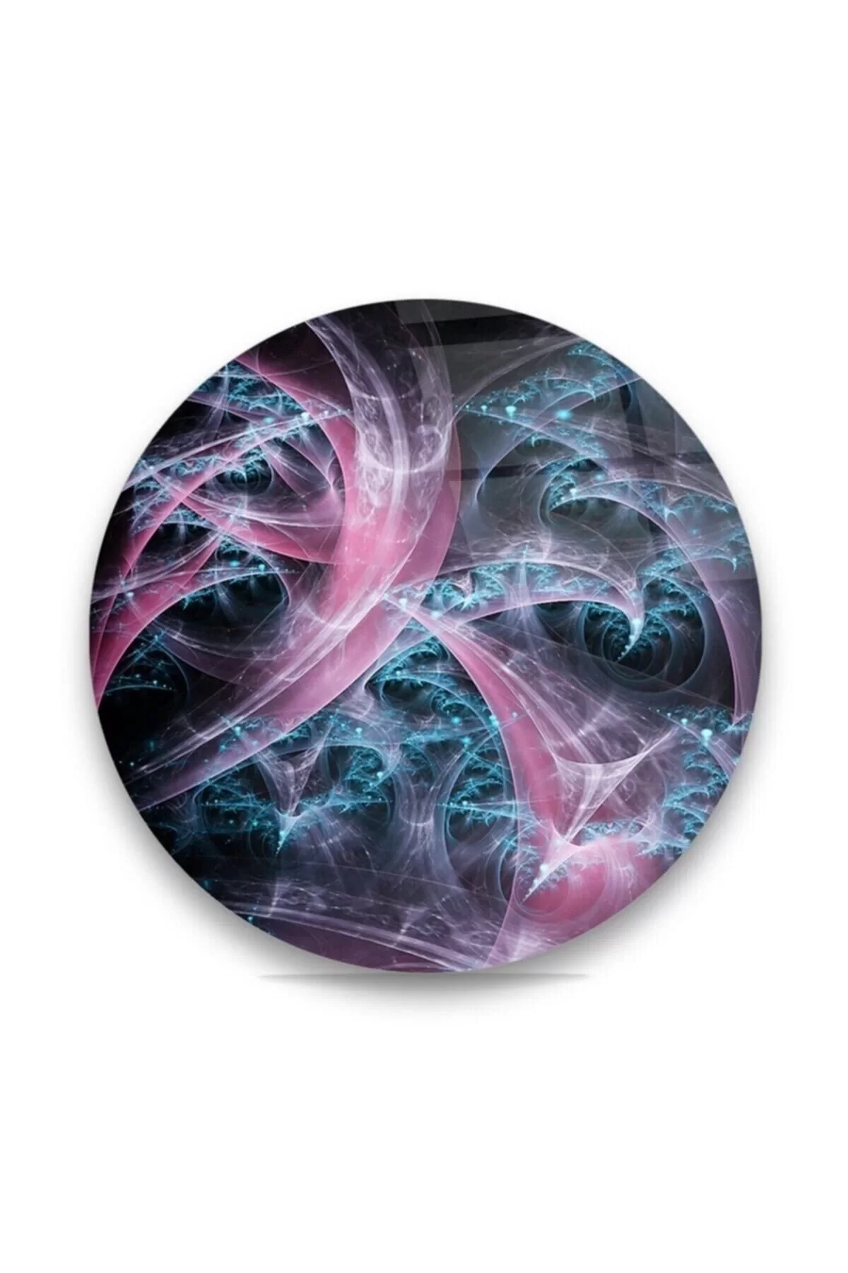 Abstract Round Glass Painting