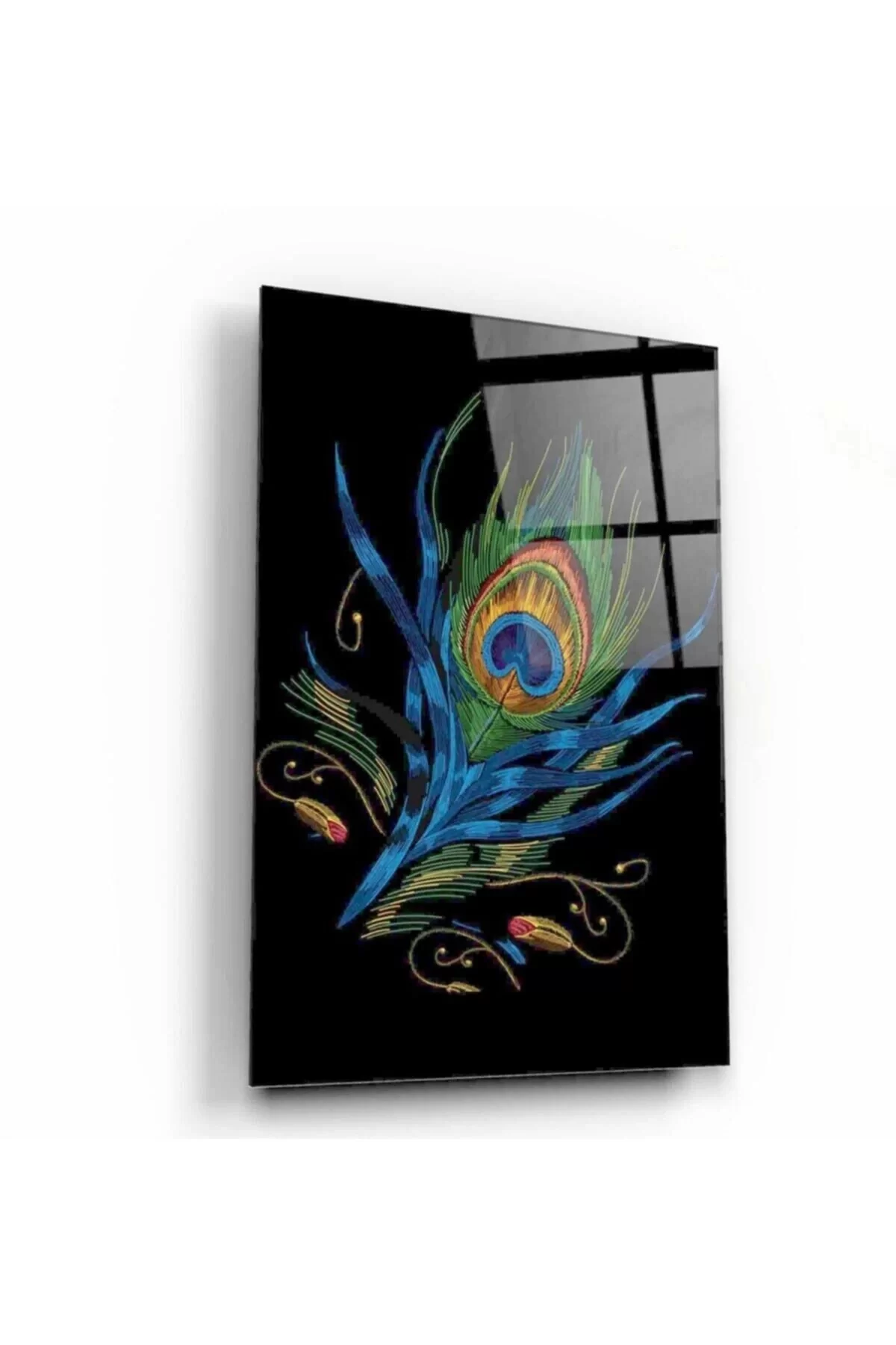 Peacock Feather Glass Painting