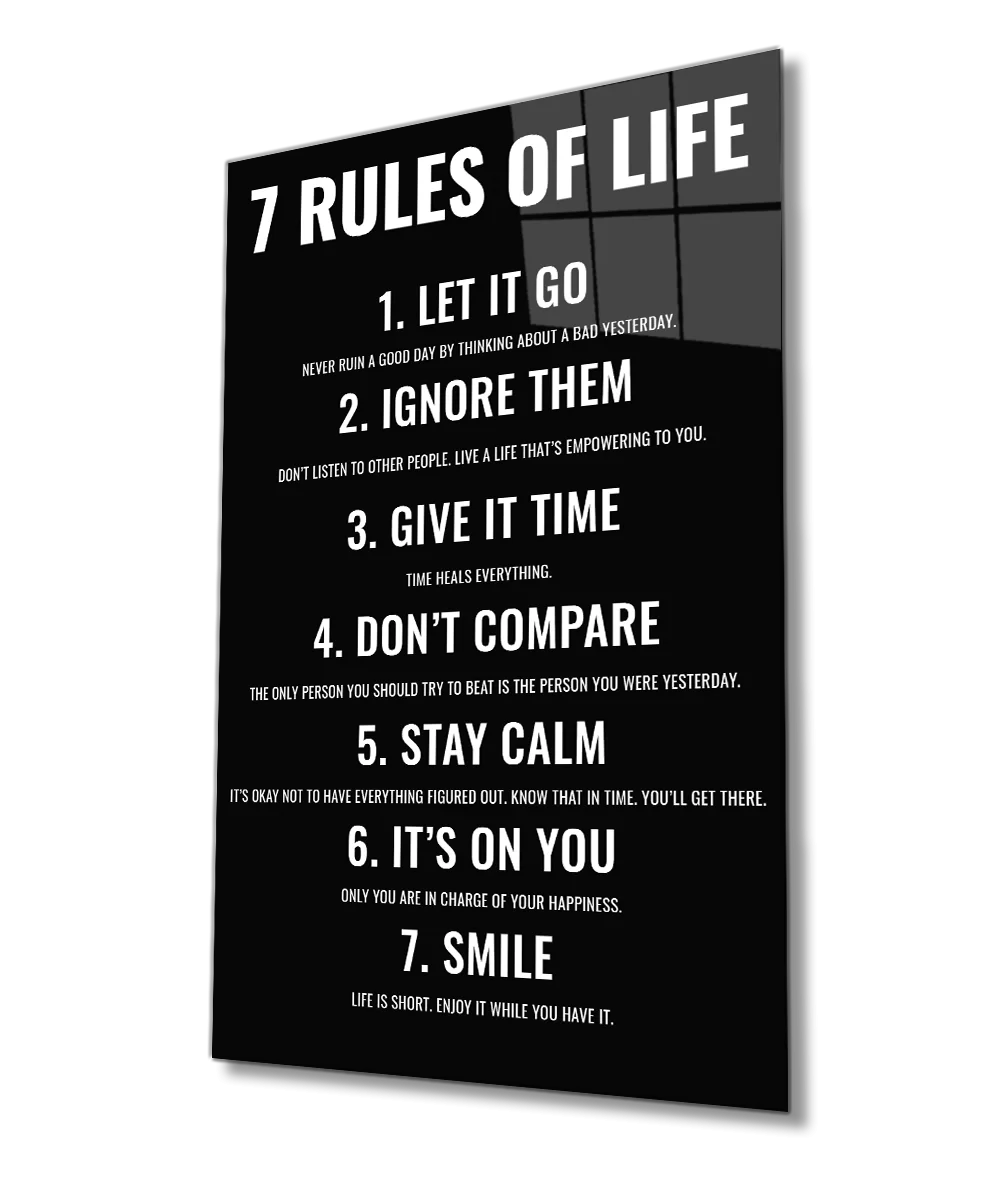 TEKNOO- 7 Rules of Life Durable Glass