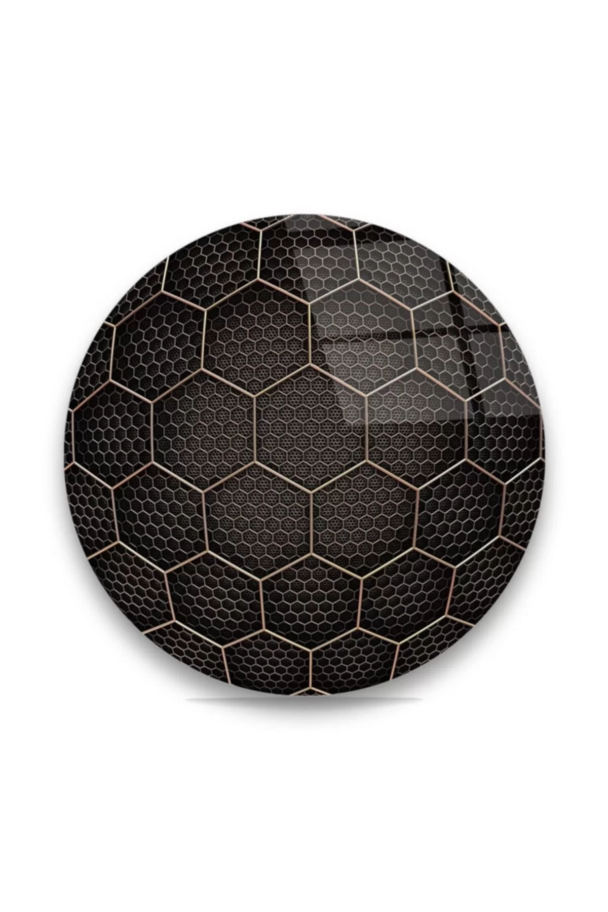 TEKNOO- Hexagon Geometric Shape Round Glass Painting