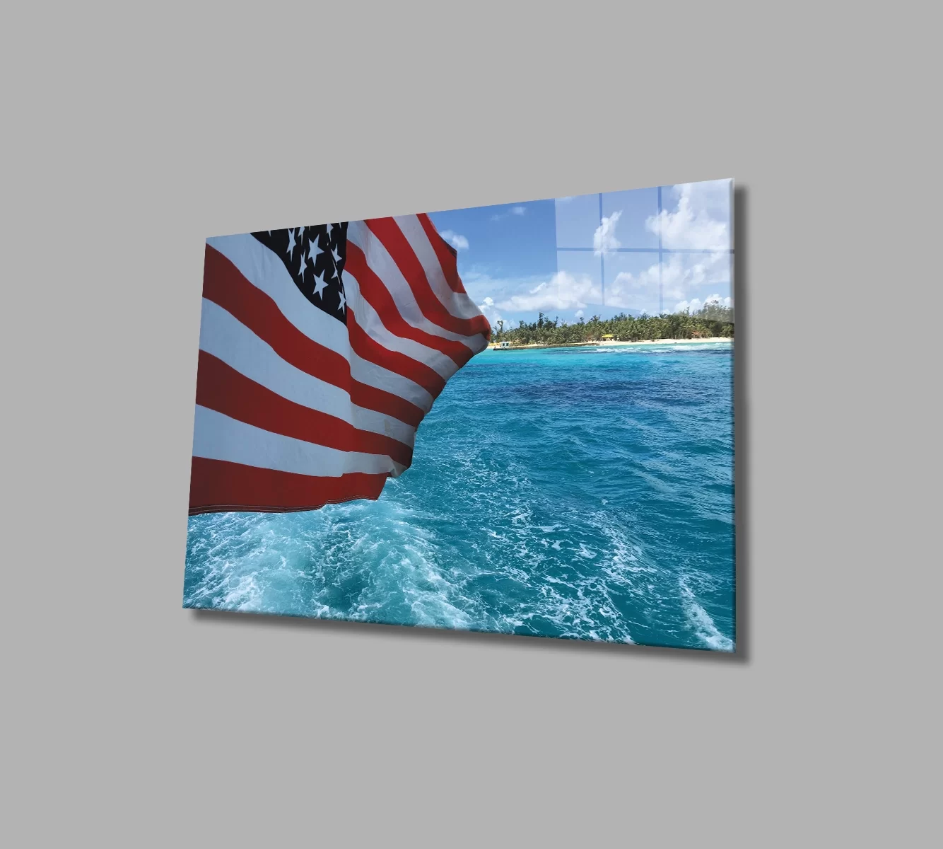 TEKNOO- America Flag Glass Painting America Flag