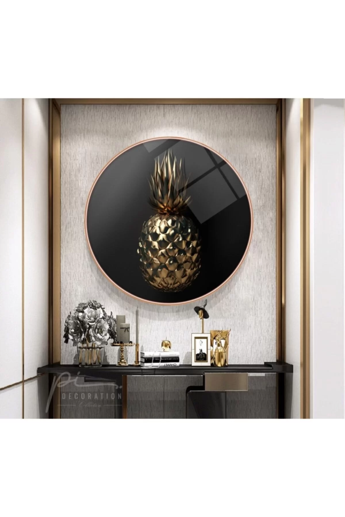 TEKNOO- Pineapple Round Glass Table