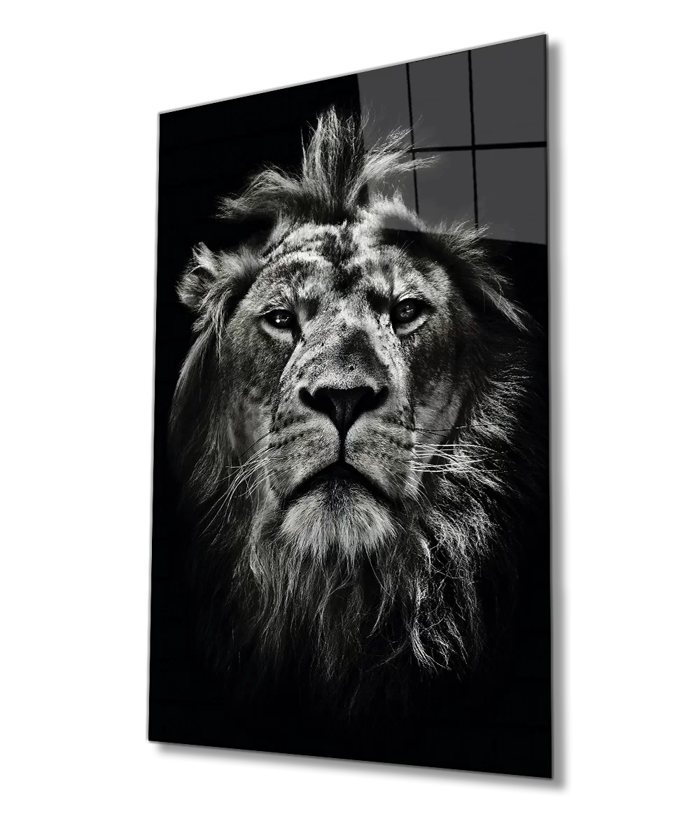 TEKNOO- Lion Animal Portrait Glass Painting Home and Office Wall Decoration