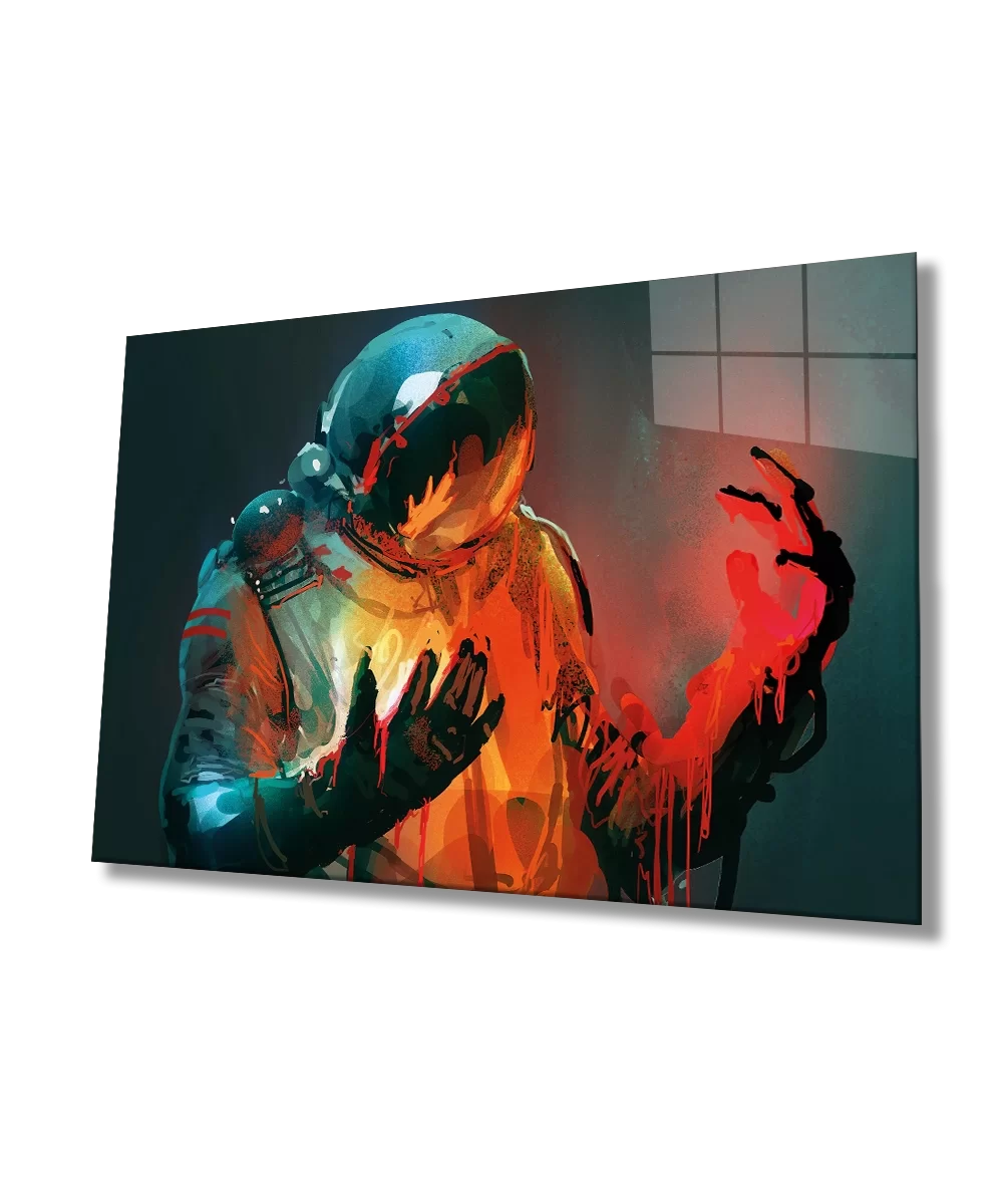 TEKNOO- Astronaut Space Universe Glass Painting Home and Office Wall Decoration