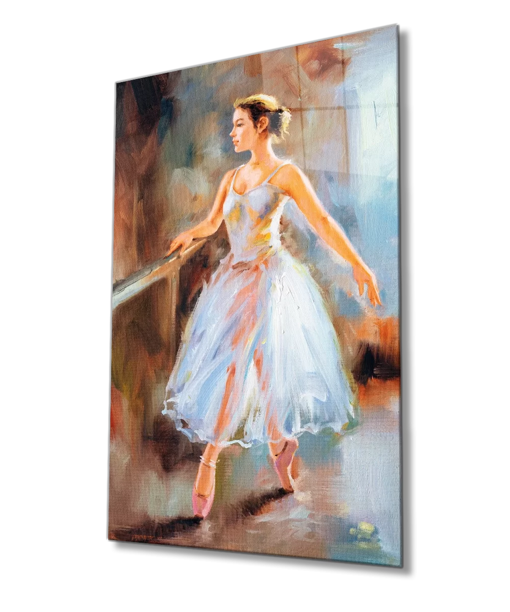 TEKNOO- Ballerina Woman Glass Painting Home and Office Wall Decoration