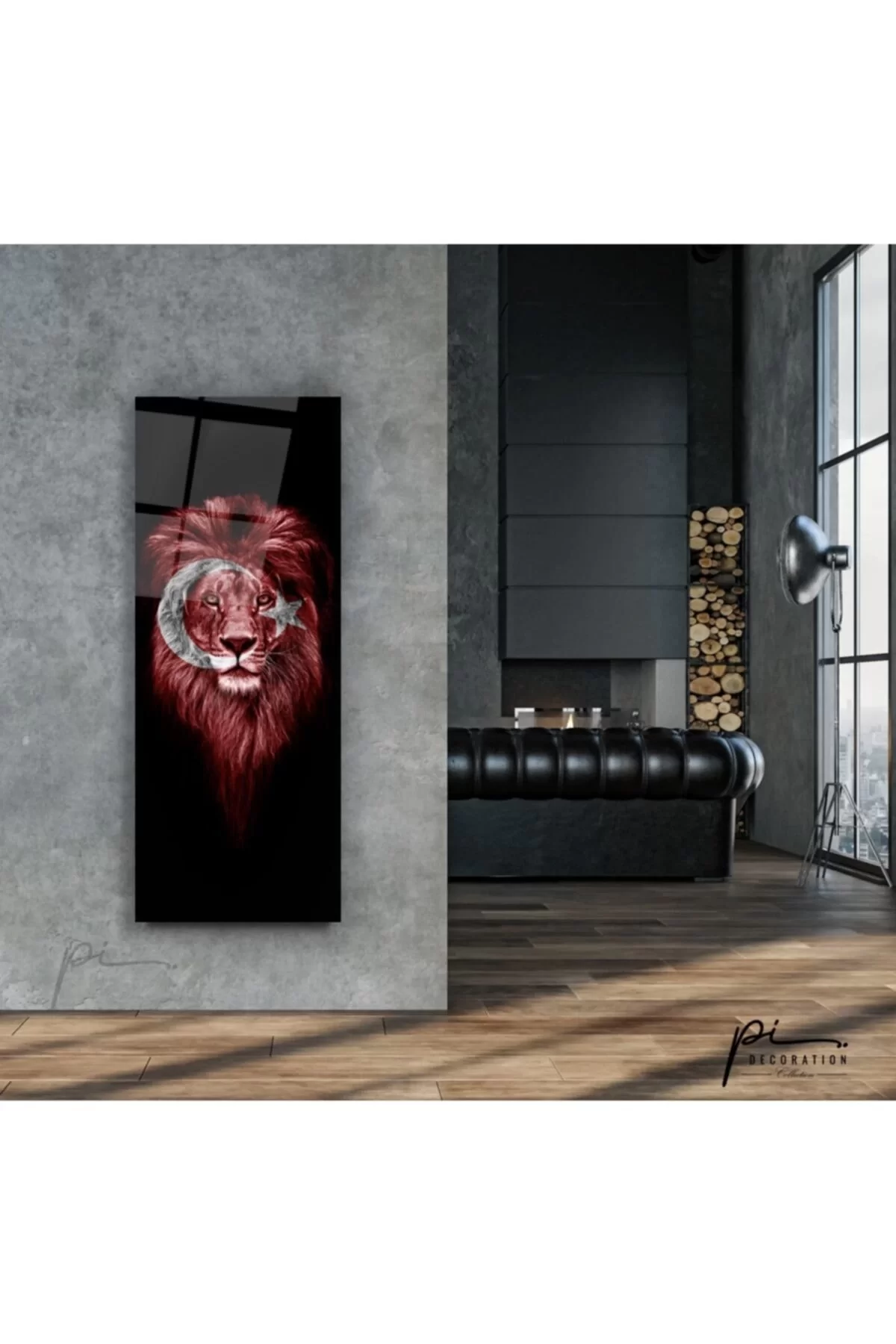 TEKNOO- Flag Lion Theme Glass Painting