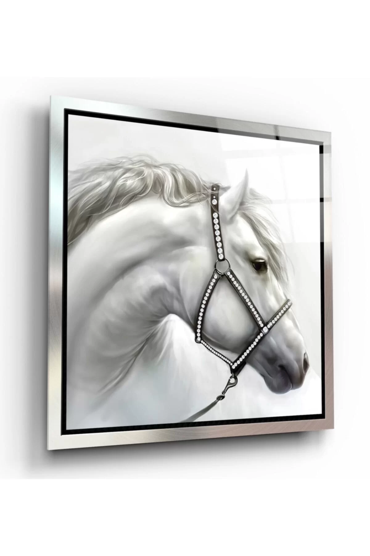 TEKNOO- White Horse Glass Painting