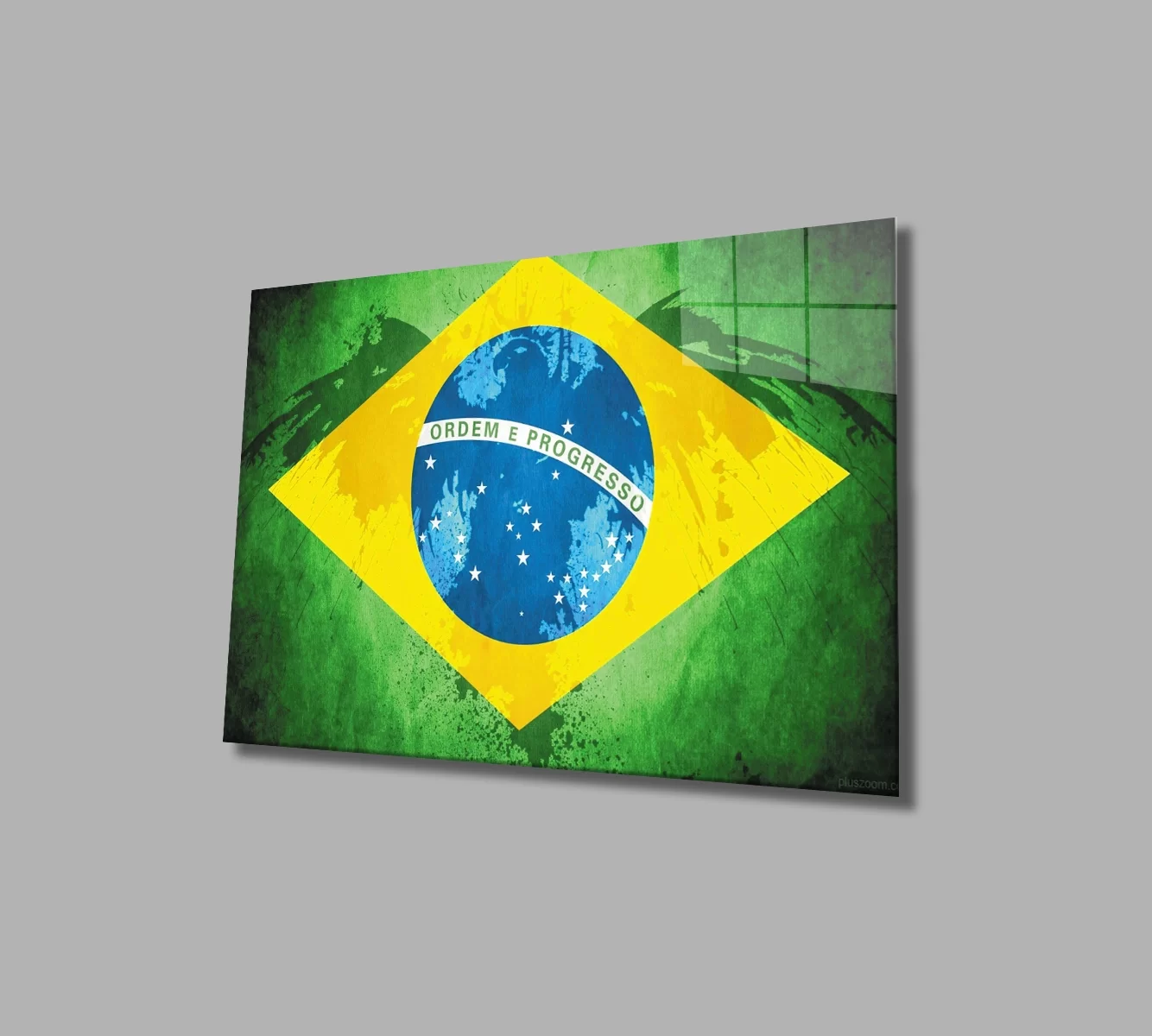 TEKNOO- Brazil Flag Glass Painting Brazil Flag