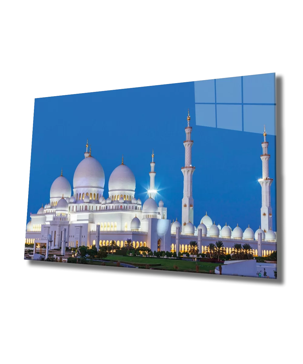 TEKNOO- Mosque Glass Blue and White Painting,