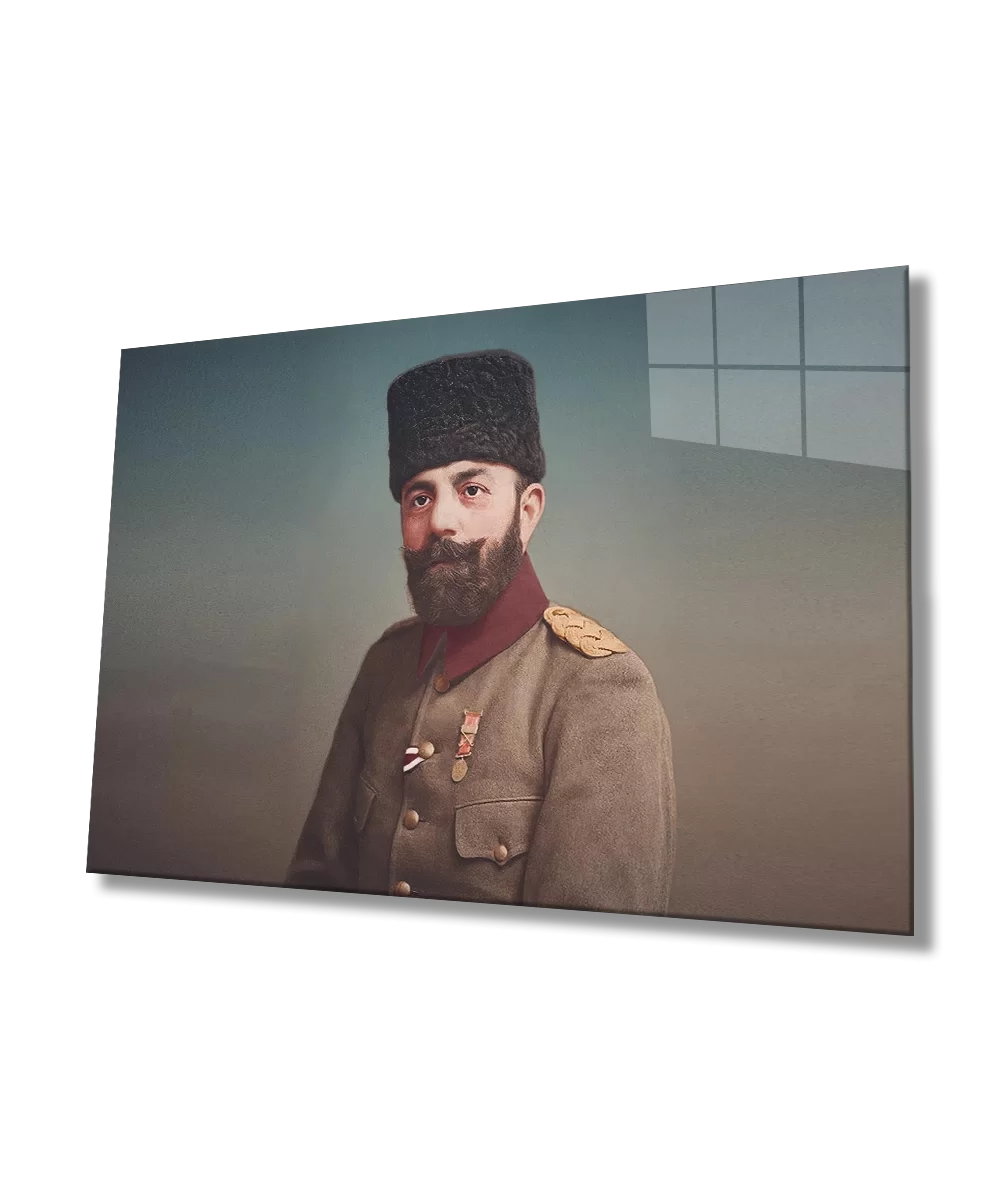 TEKNOO- Cemal Pasha Portrait Glass Painting Home and Office Wall Decoration