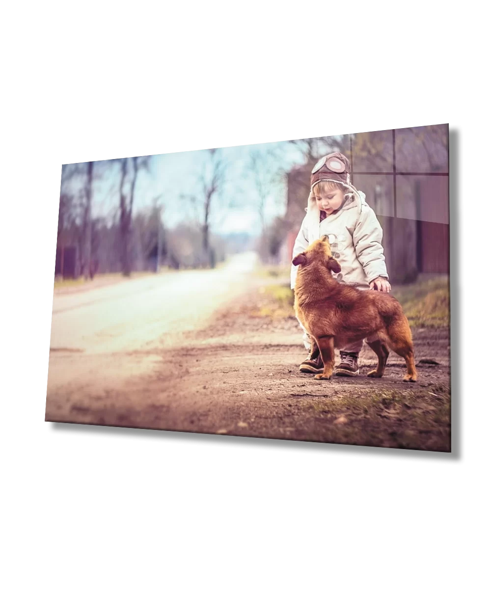 TEKNOO- Child and Dog Glass Painting