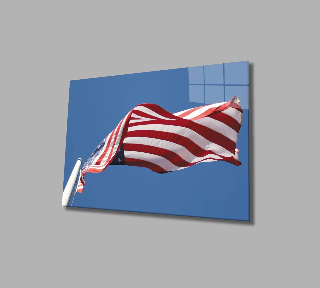 TEKNOO- Waving American Flag Glass Painting Waving American Flag