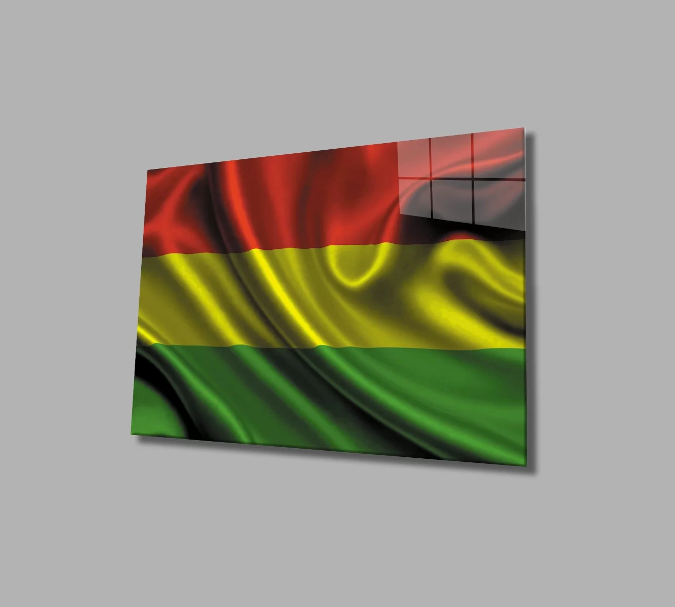 TEKNOO- Waving Bolivian Flag Glass Painting Waving Bolivian Flag