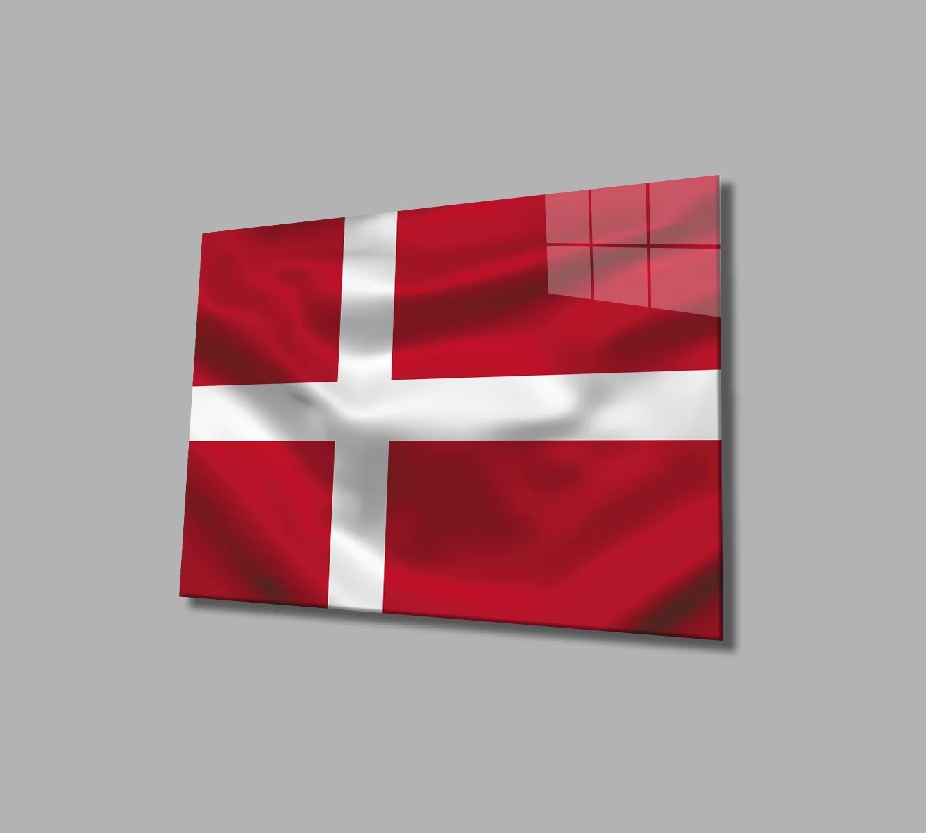 TEKNOO- Denmark Flag Glass Painting Denmark Flag