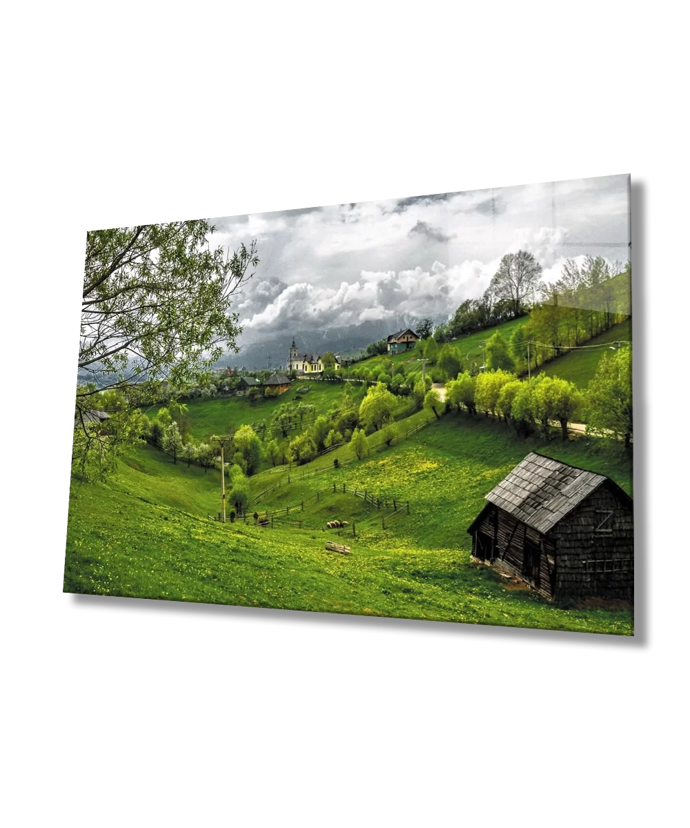 TEKNOO- Nature Landscape Green Glass Painting