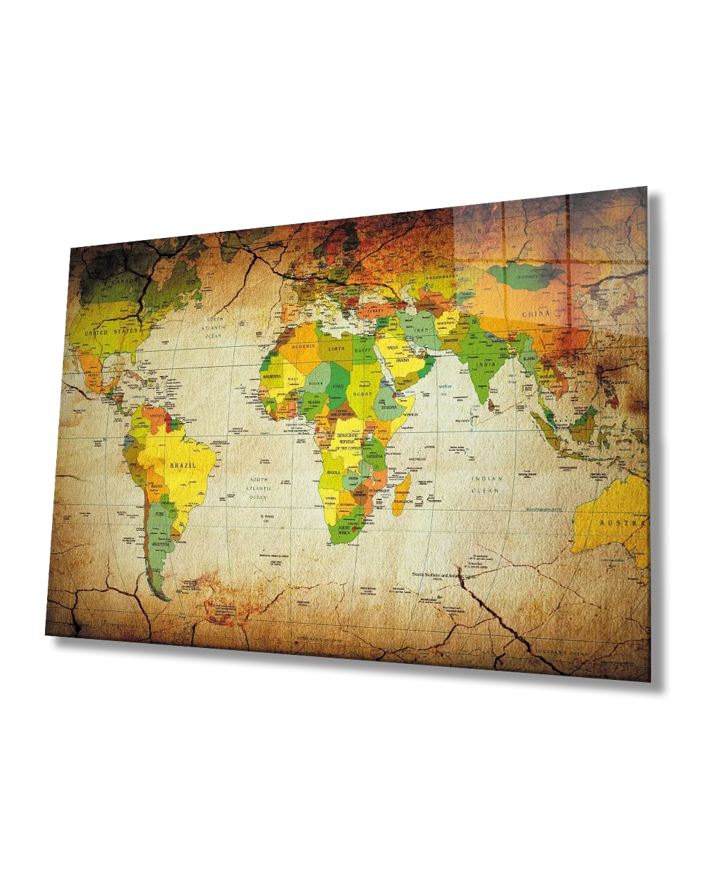 TEKNOO- World Map Glass Painting