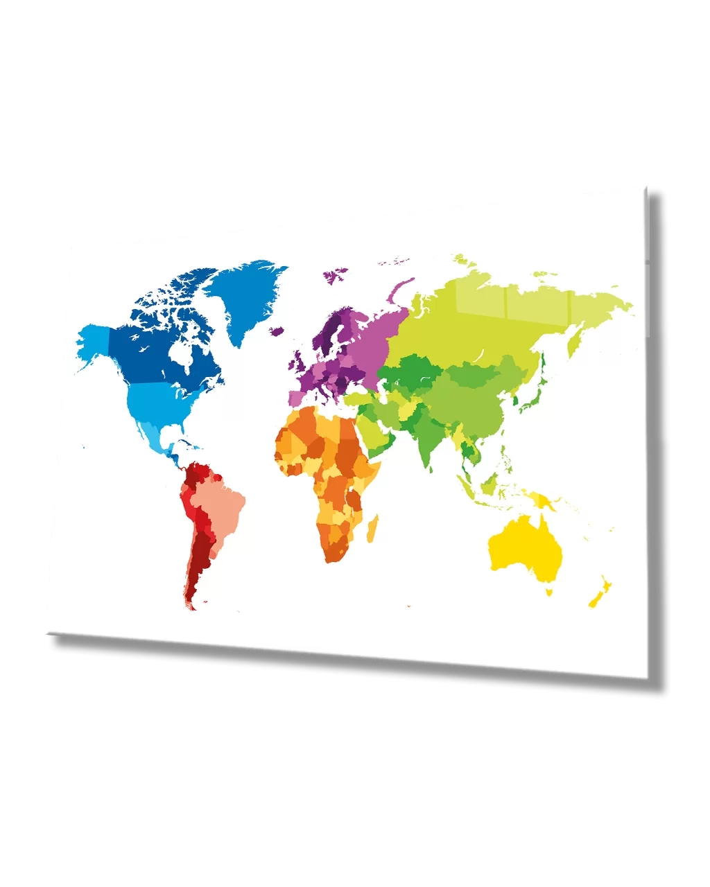 TEKNOO- World Map Glass Painting - Colorful Map