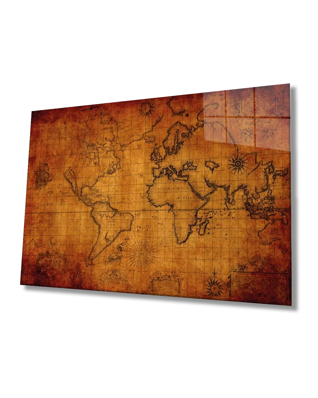 TEKNOO- Old Brown World Map