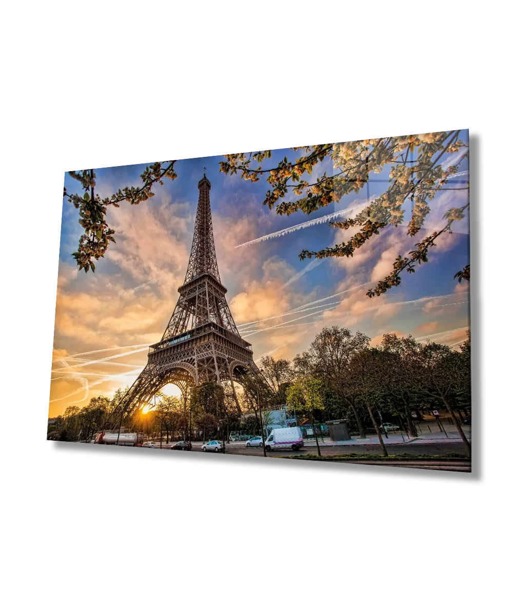 TEKNOO- France Paris Eiffel Tower Glass Painting Home and Office Wall Decoration