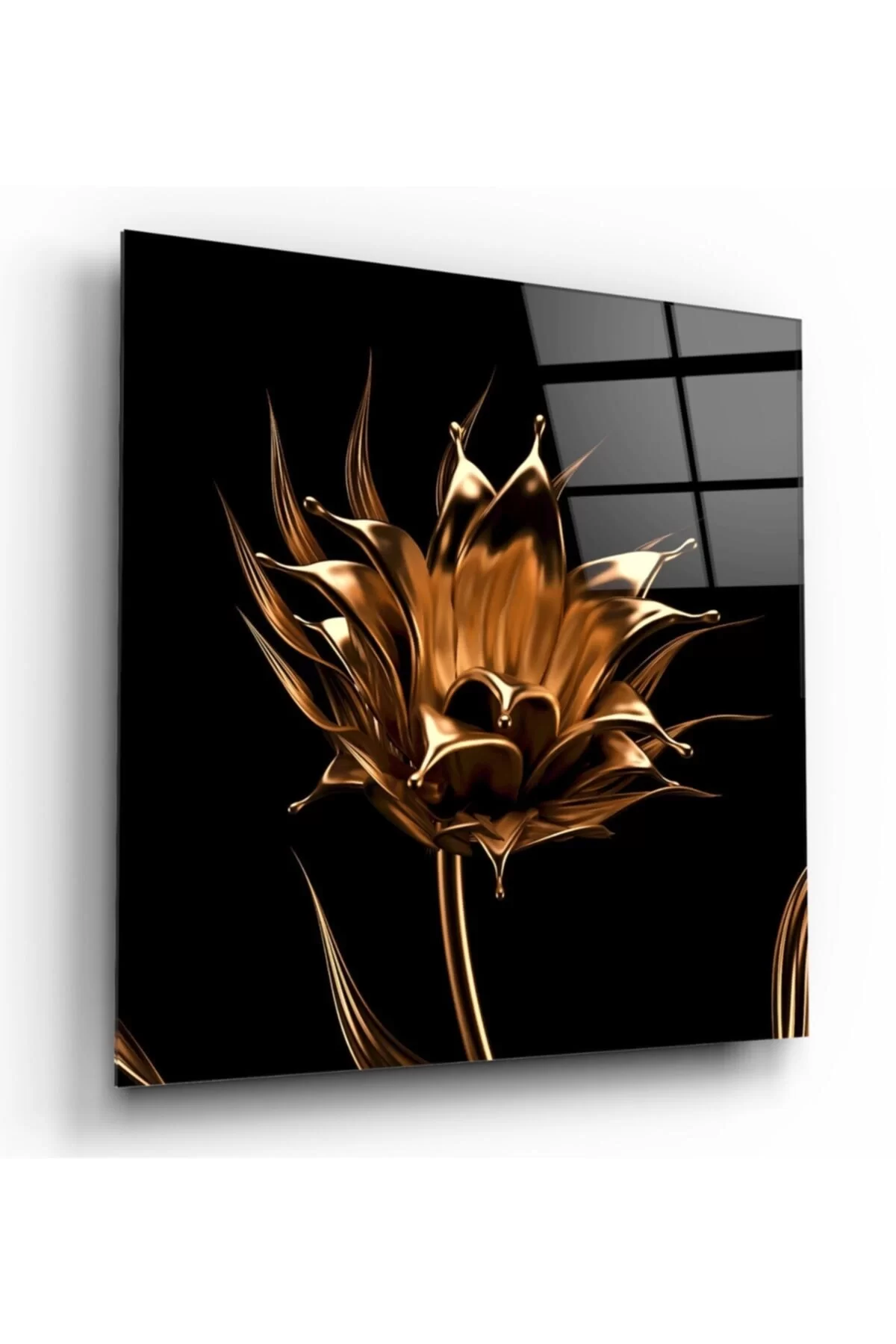 TEKNOO- Gold Flower Glass Painting