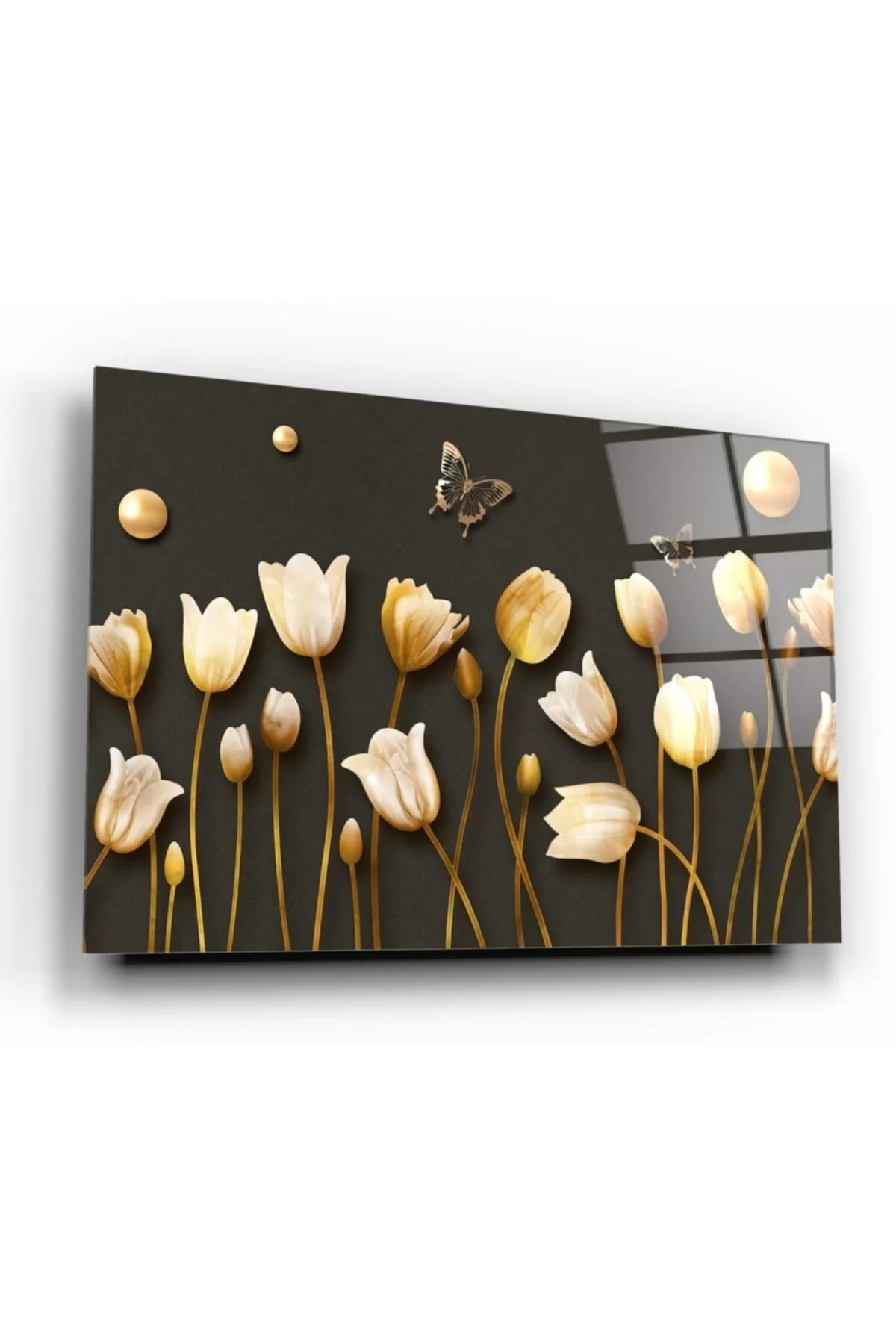 TEKNOO- Gold Flowers Glass Painting