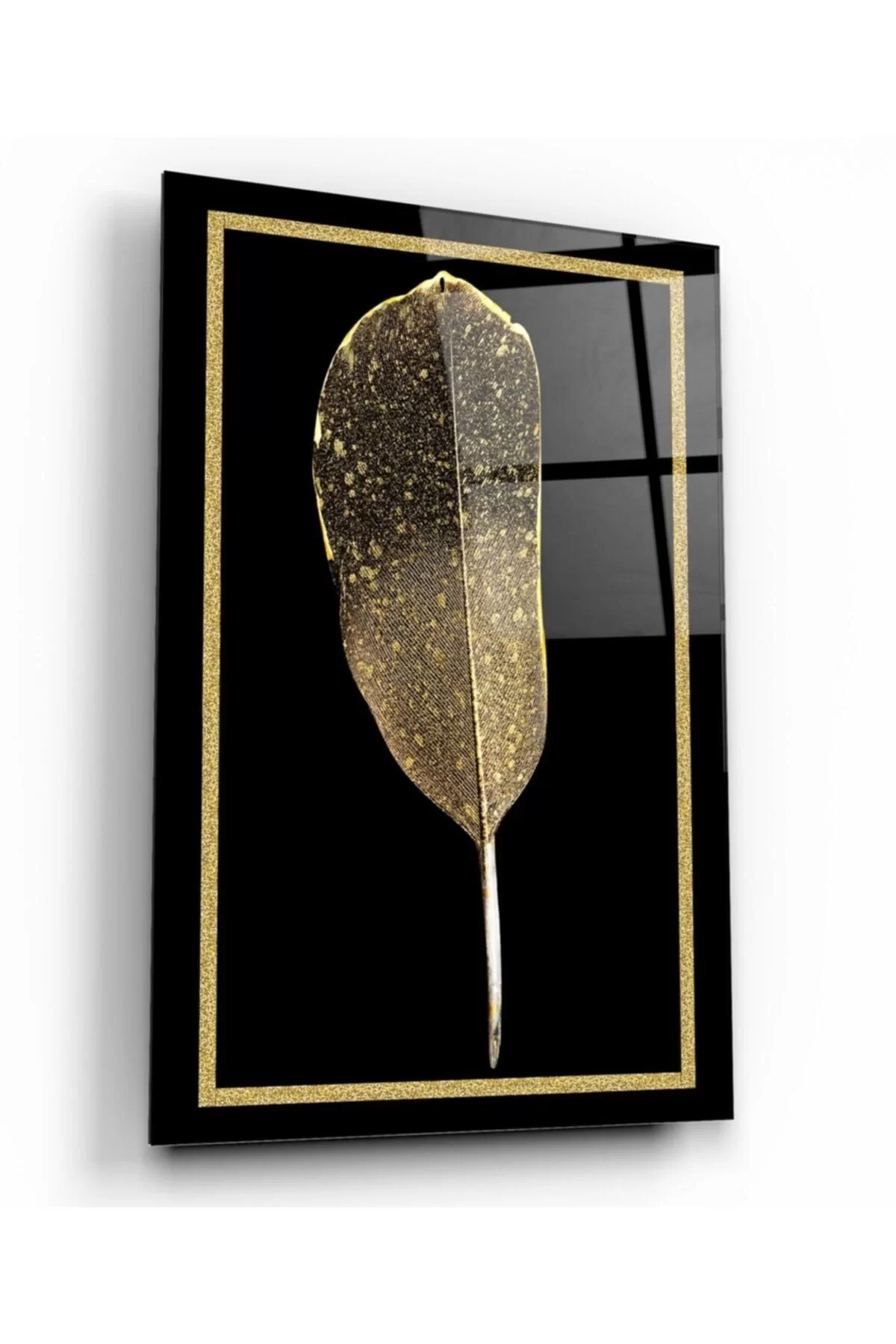 TEKNOO- Gold Feather Glass Painting