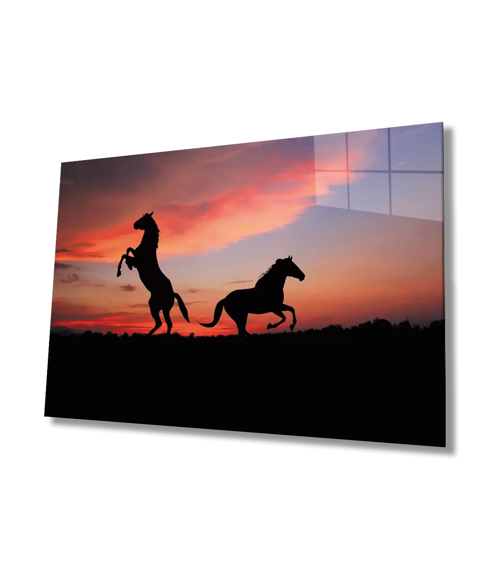 TEKNOO- Sunset Horses Glass Painting