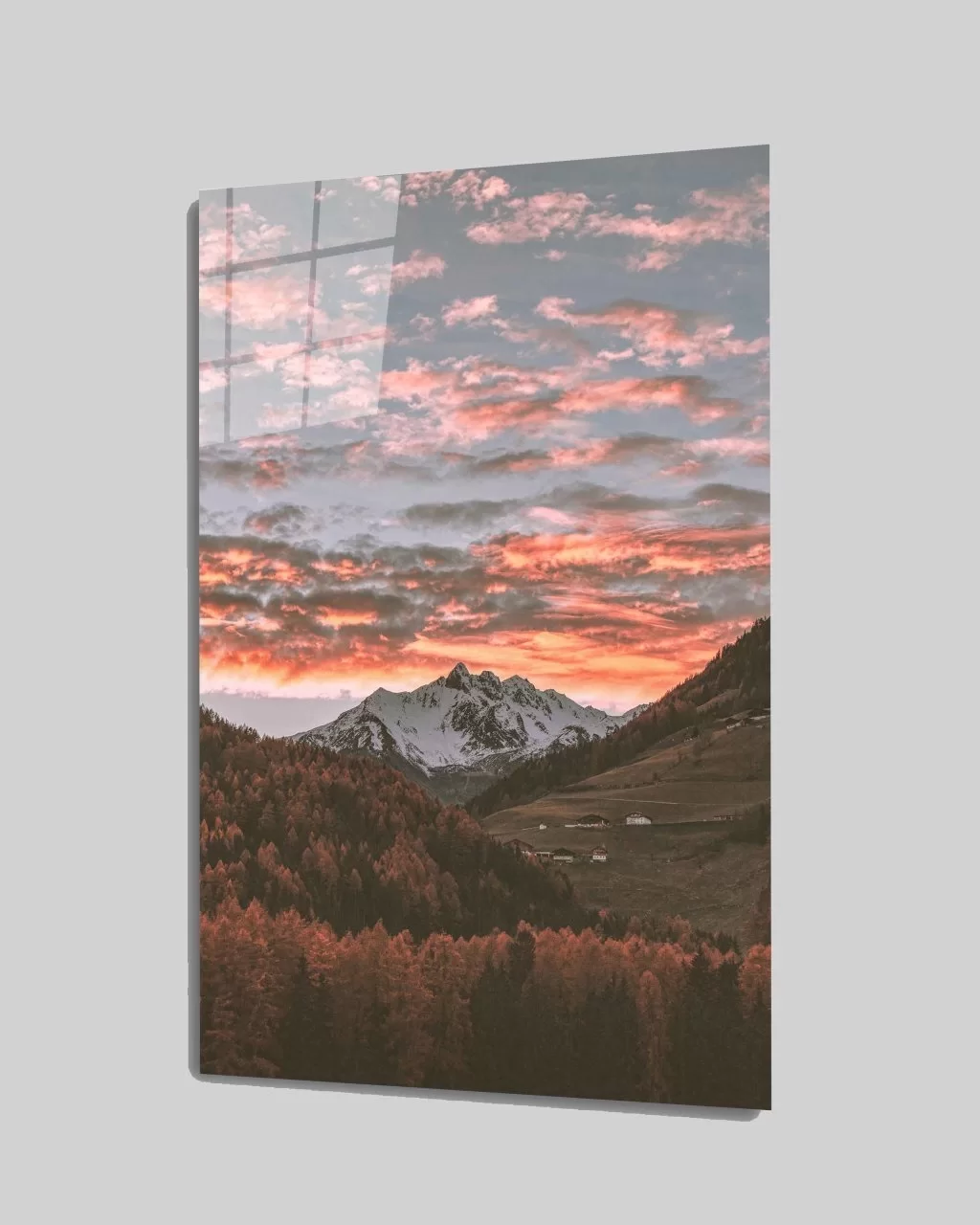 TEKNOO- Sunset and Mountain Glass Painting