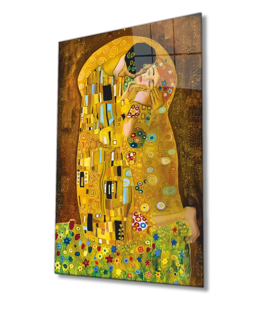 TEKNOO- Gustav Klimt The Kiss Glass Painting Home and Office Wall Decoration