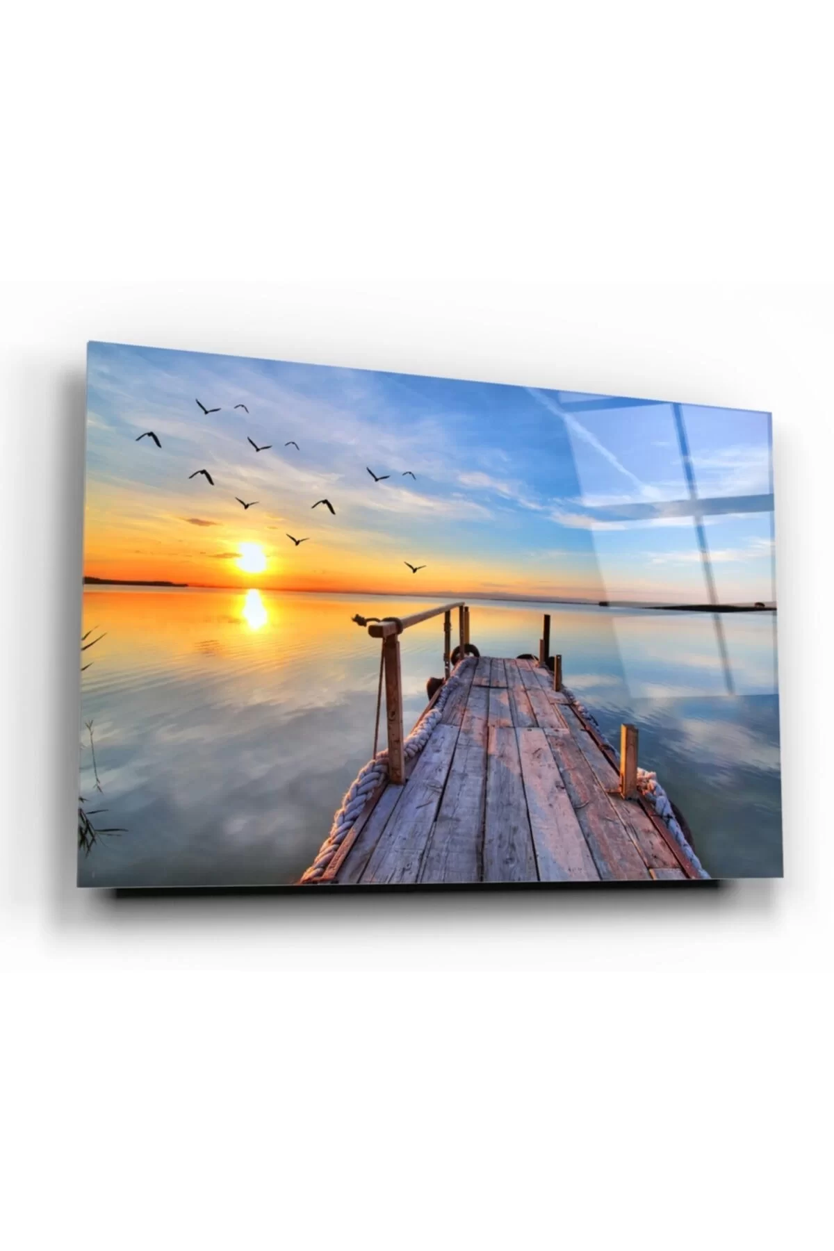 TEKNOO- Sunset on the Pier Glass Painting