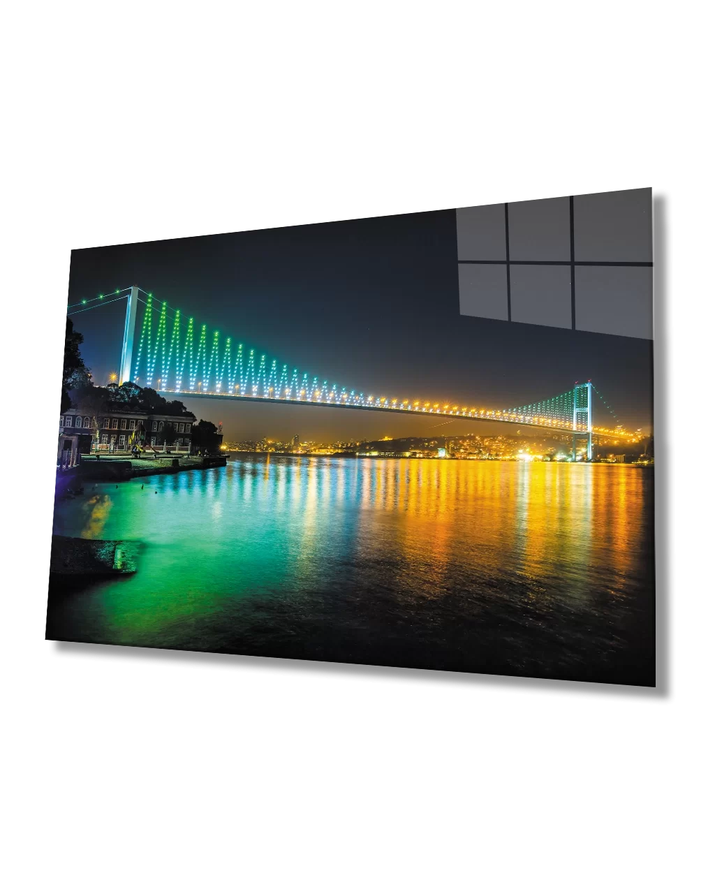 TEKNOO- Istanbul Night Bosphorus Bridge Glass Painting